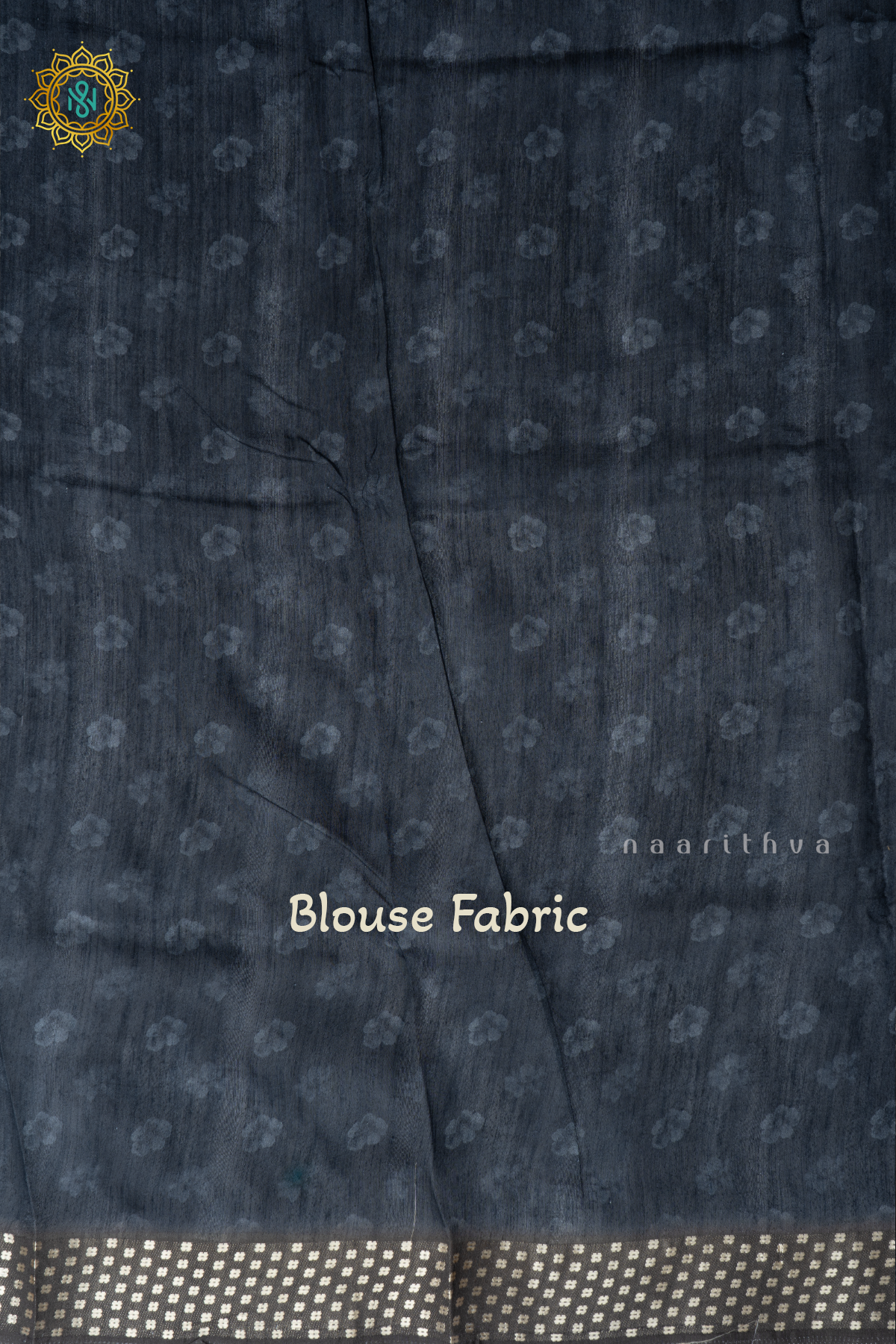 Elephant Grey Semi Cotton Tussar Saree with Printed Body & Contrast Pallu
