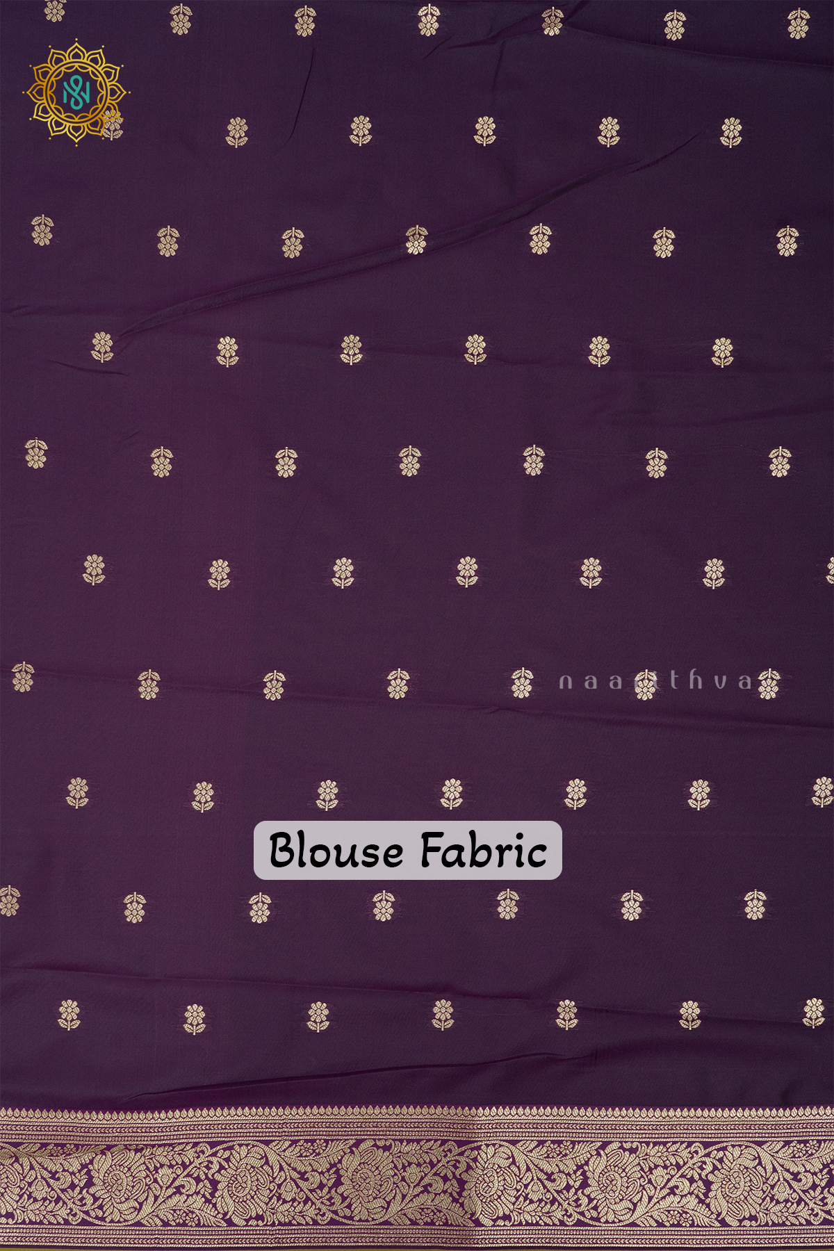 GREEN WITH PURPLE - SEMI SILK