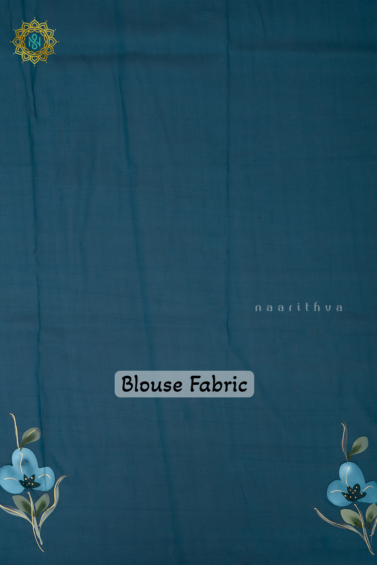 PEACOCK BLUE - ORGANZA HAND PAINTED