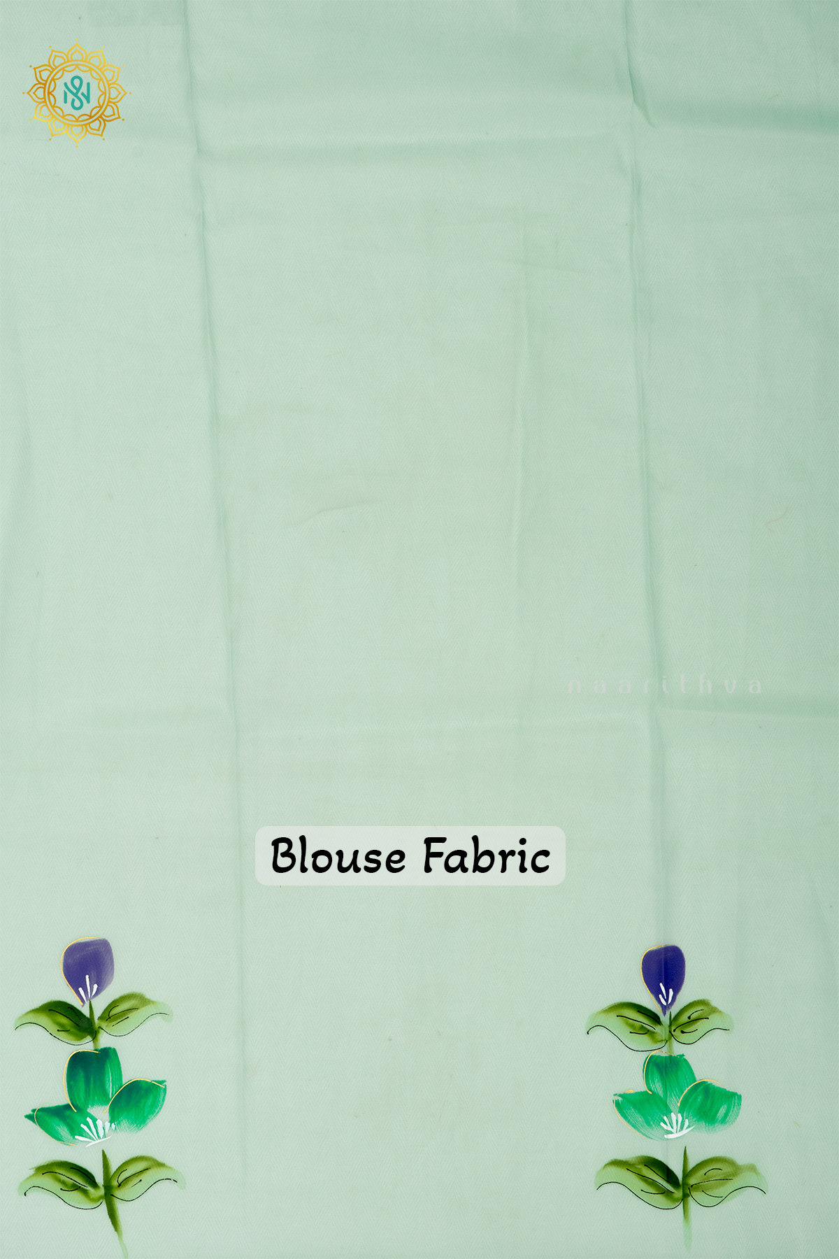 AQUA GREEN - ORGANZA HAND PAINTED