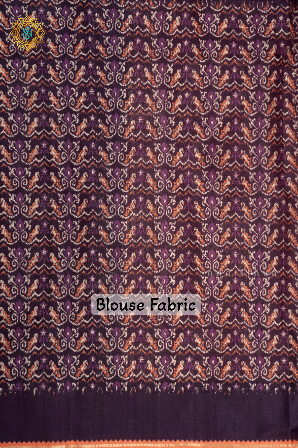 Orange With Purple Semi Tussar Silk Saree With Zari Checks On The Body And Contrast Temple Design Border