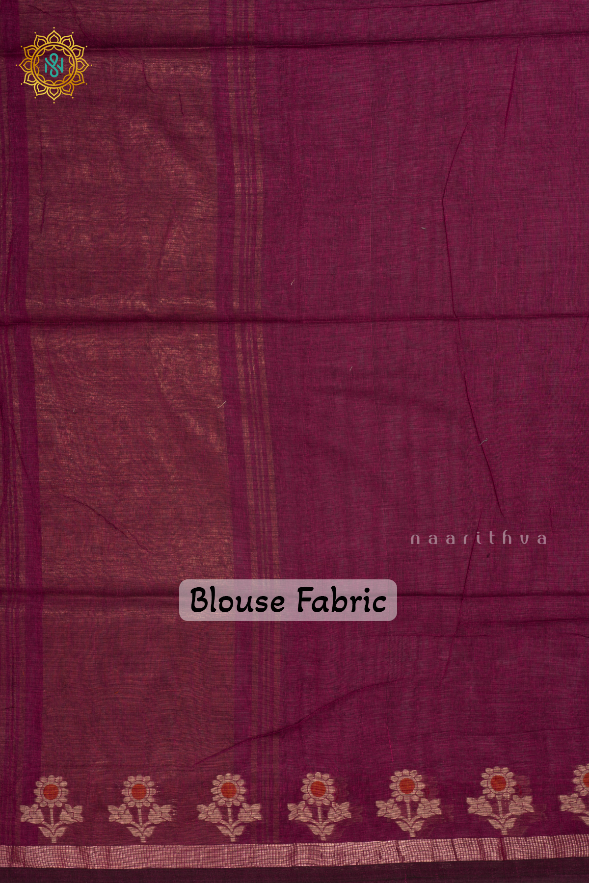 MAGENTA MUL COTTON SAREE with Thread Woven Buttas On The Body and Zari Border