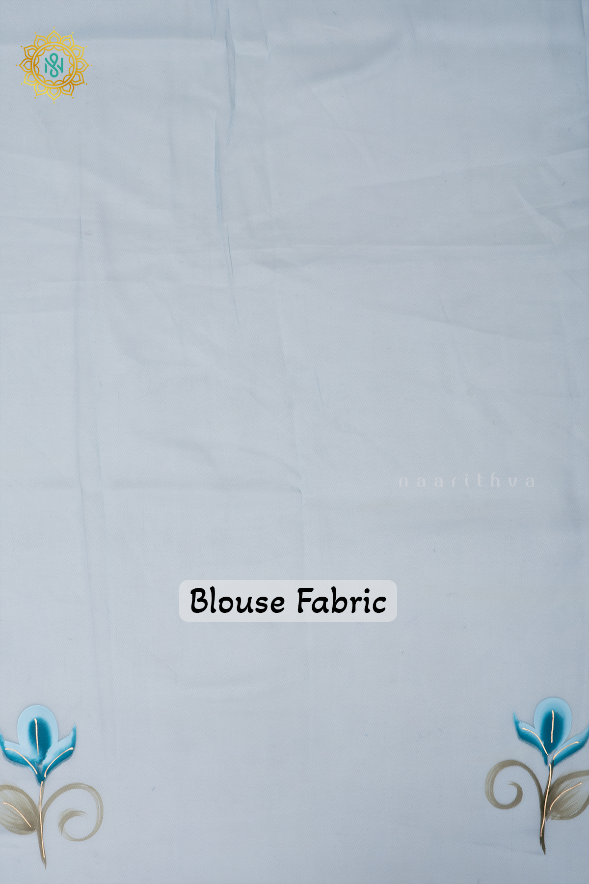 AQUA BLUE - ORGANZA HAND PAINTED