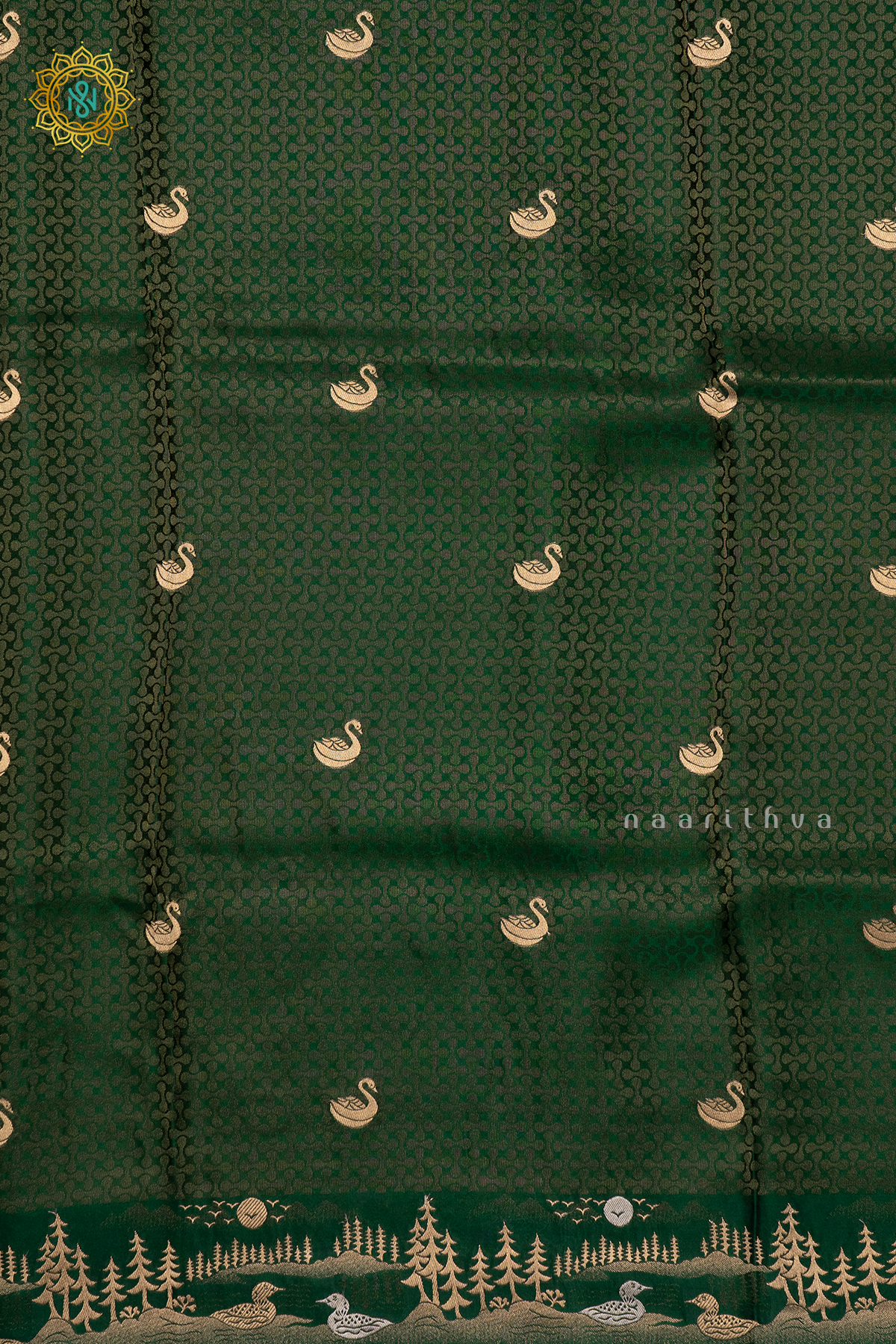 BOTTLE GREEN - SATIN CREPE