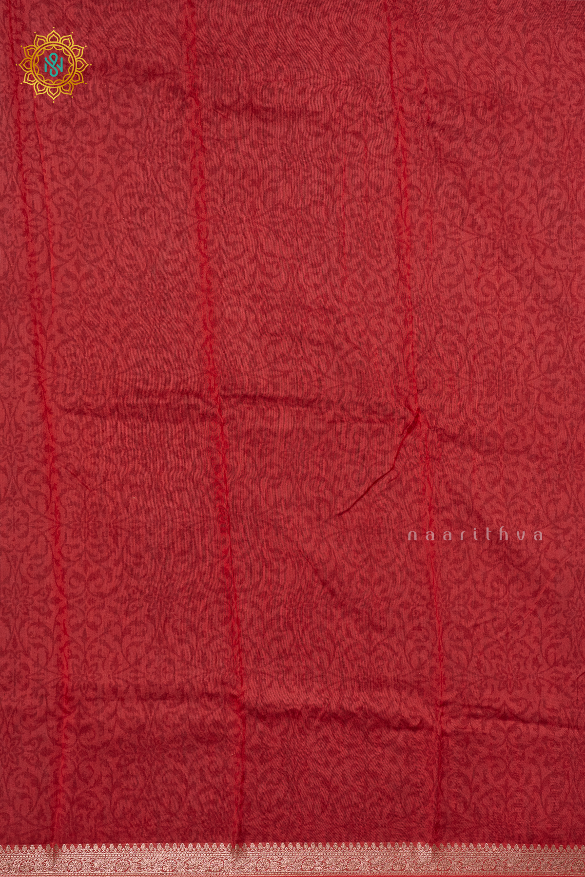 INDIGO WITH RED - CHANDERI SILK COTTON