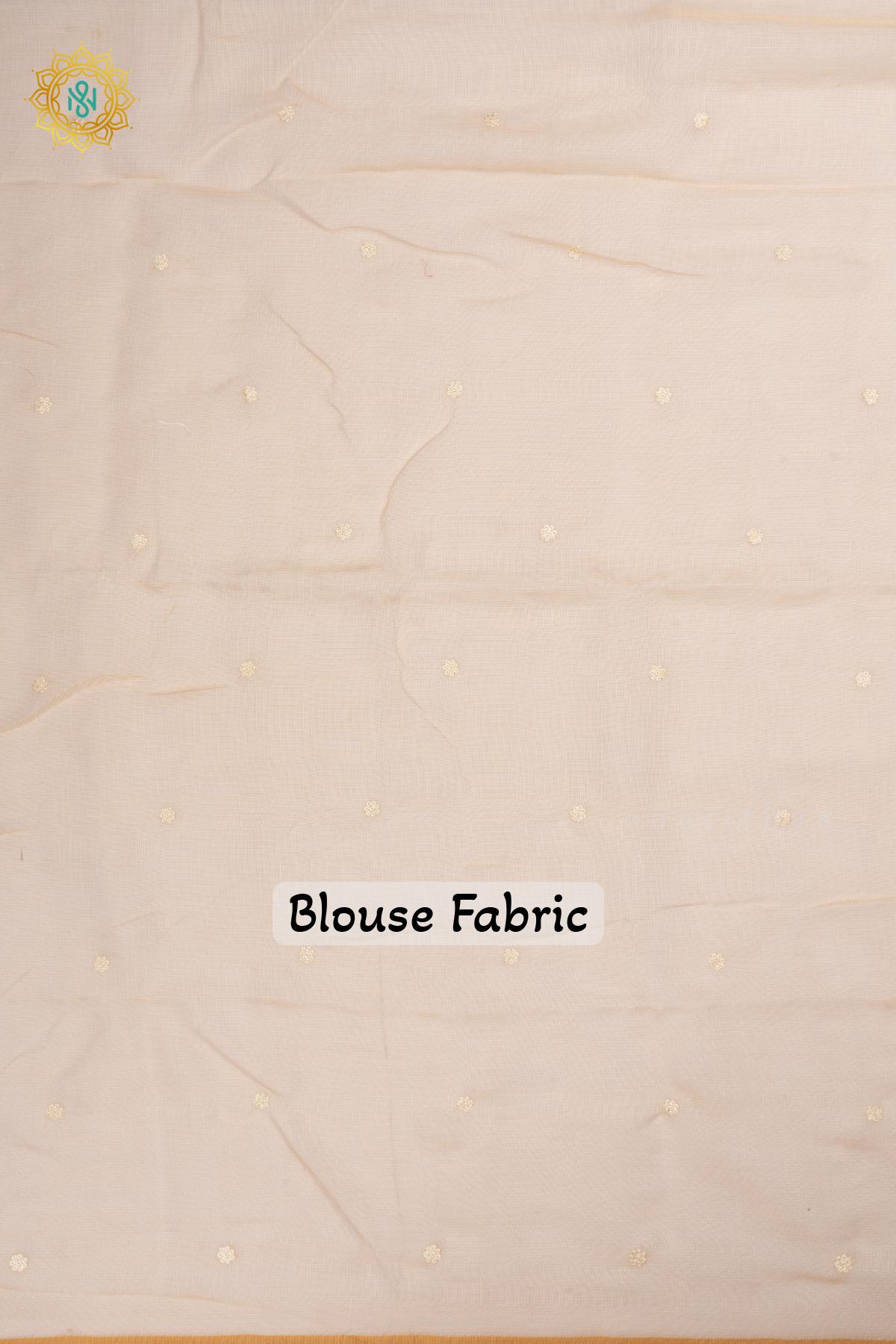 Off white Linen Tissue Saree with All-Over Embroidered Buttas on the Body, Featuring an Embroidery Border and Pallu