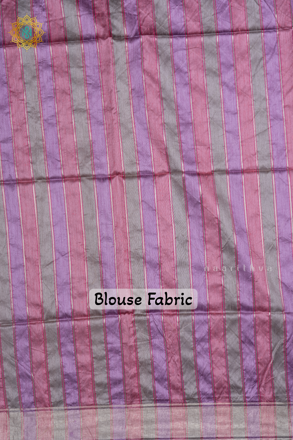 Lavender Semi Tussar Silk Sarree With Rangkat Pallu & Blouse