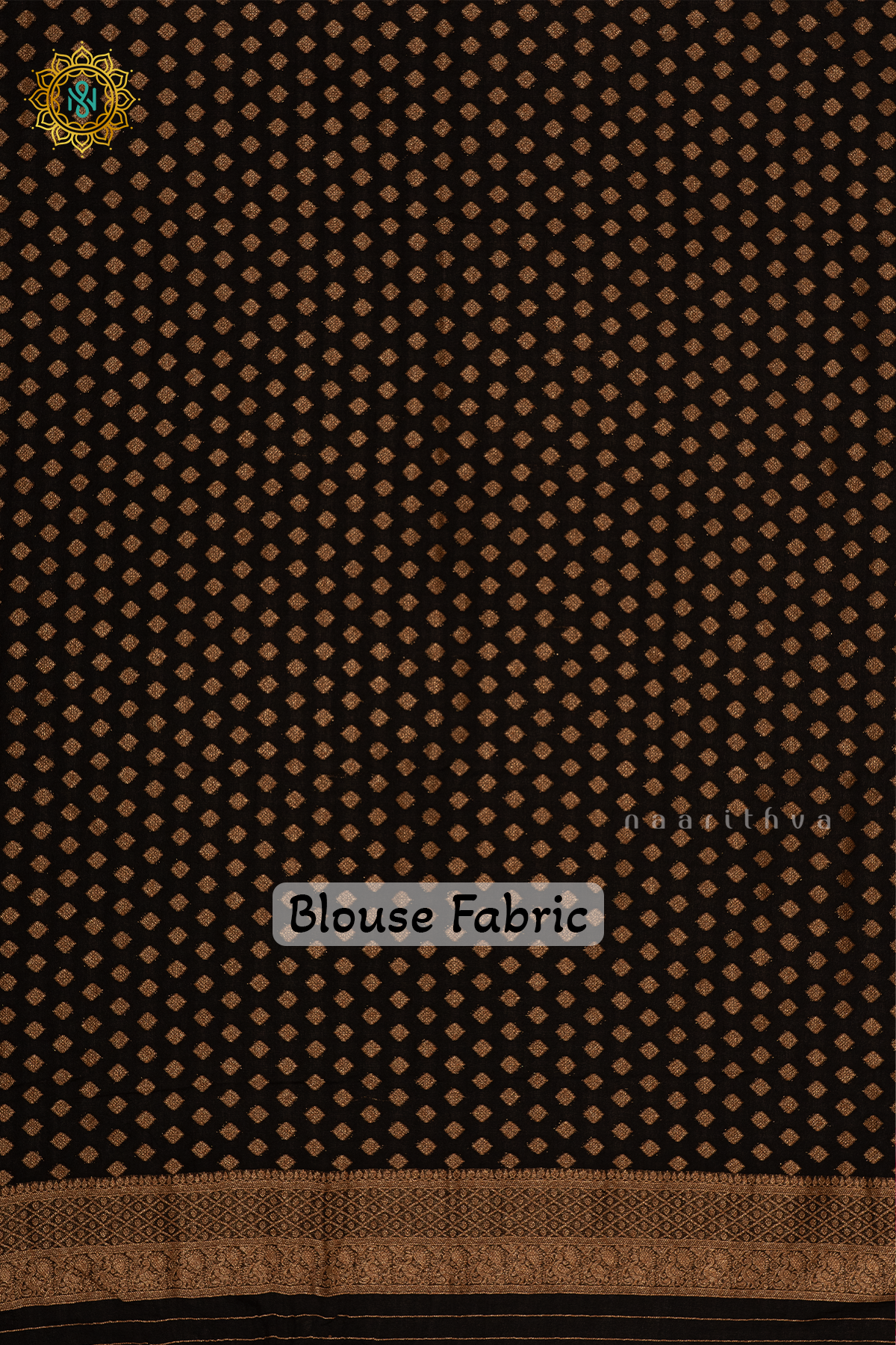 PEACH WITH BLACK - SEMI CREPE GEORGETTE