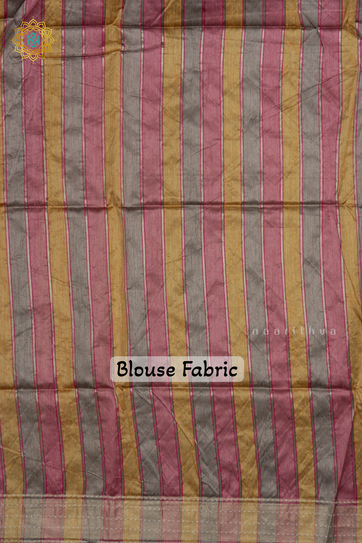 Grey Semi Tussar Silk Sarree With Rangkat Pallu & Blouse