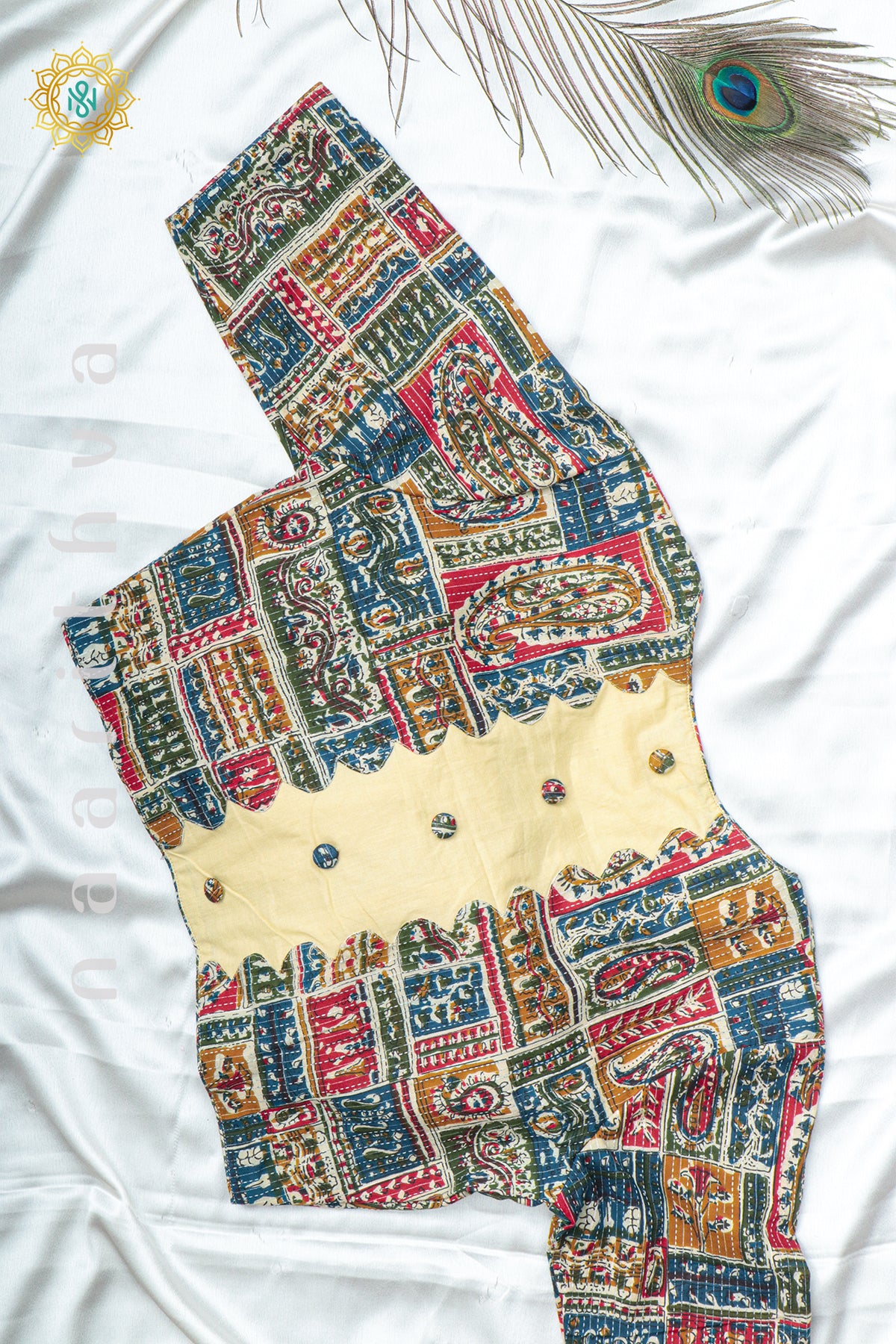 MULTI COLOUR - READYMADE BLOUSE WITH KATHA WORK