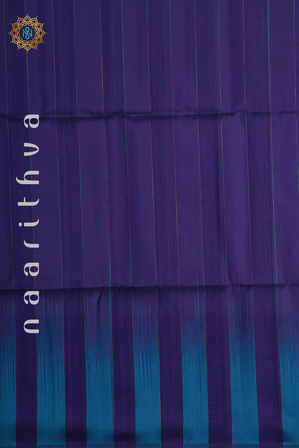 NAVY BLUE WITH SKY BLUE - PURE KANJIVARAM SOFT SILK