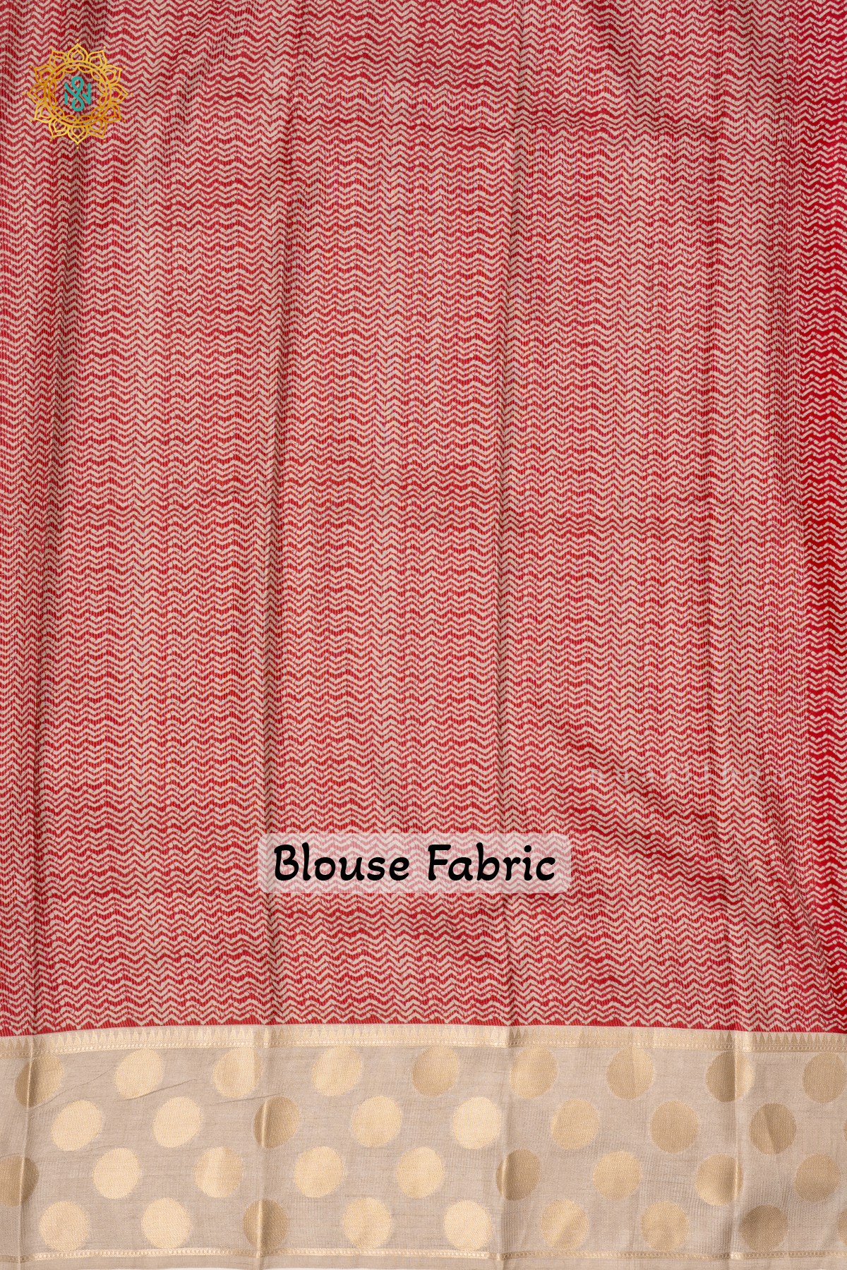 RED WITH BEIGE - SEMI TUSSAR SILK