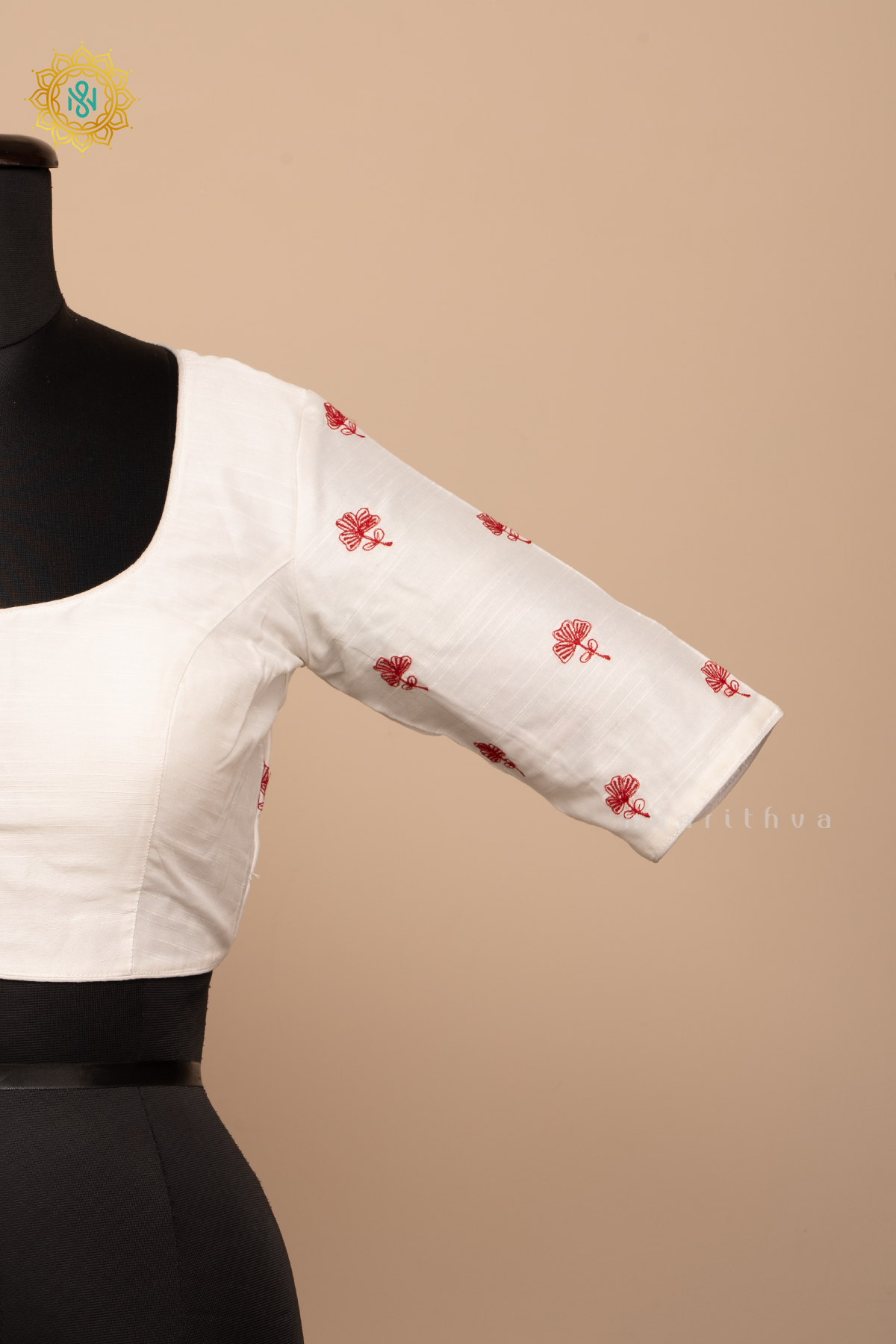 WHITE - COTTON SILK READYMADE BLOUSE