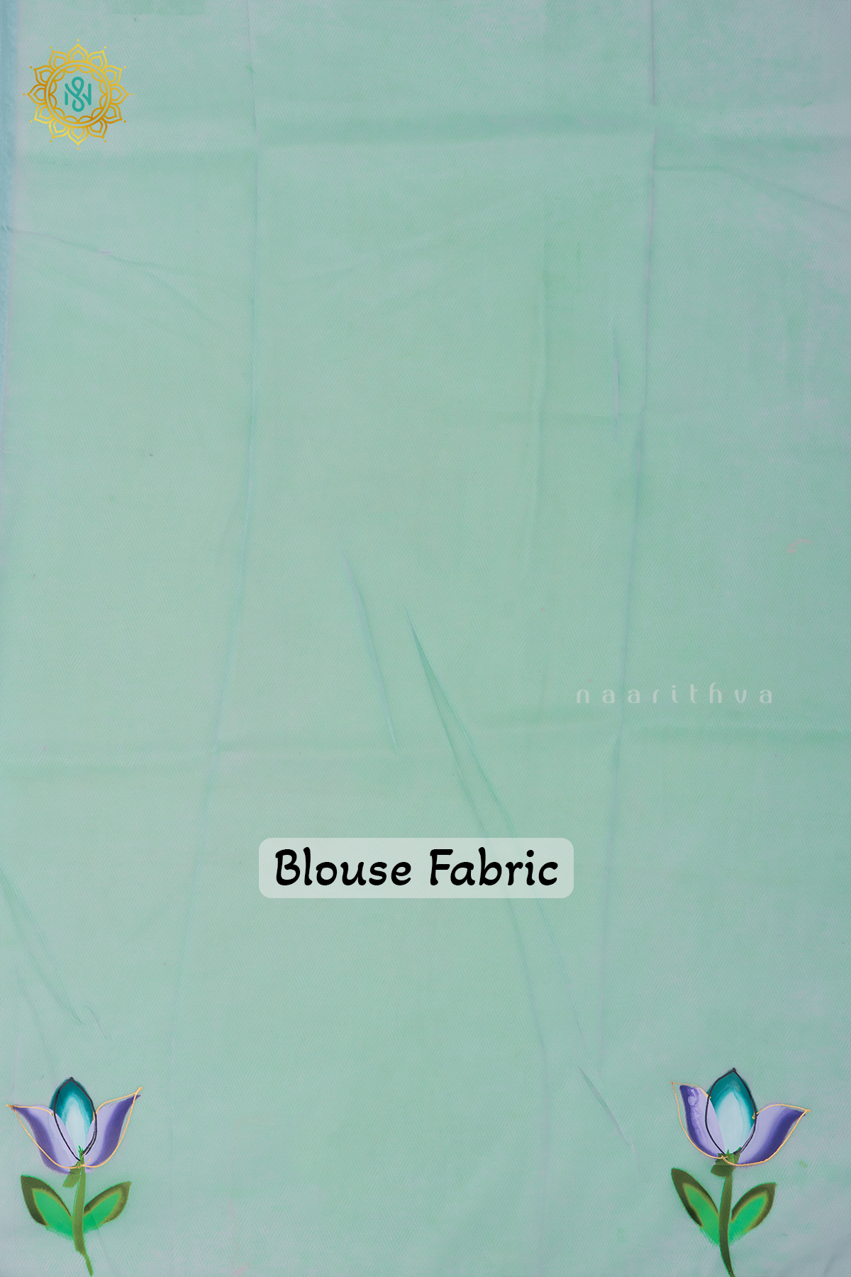 AQUA GREEN - ORGANZA HAND PAINTED