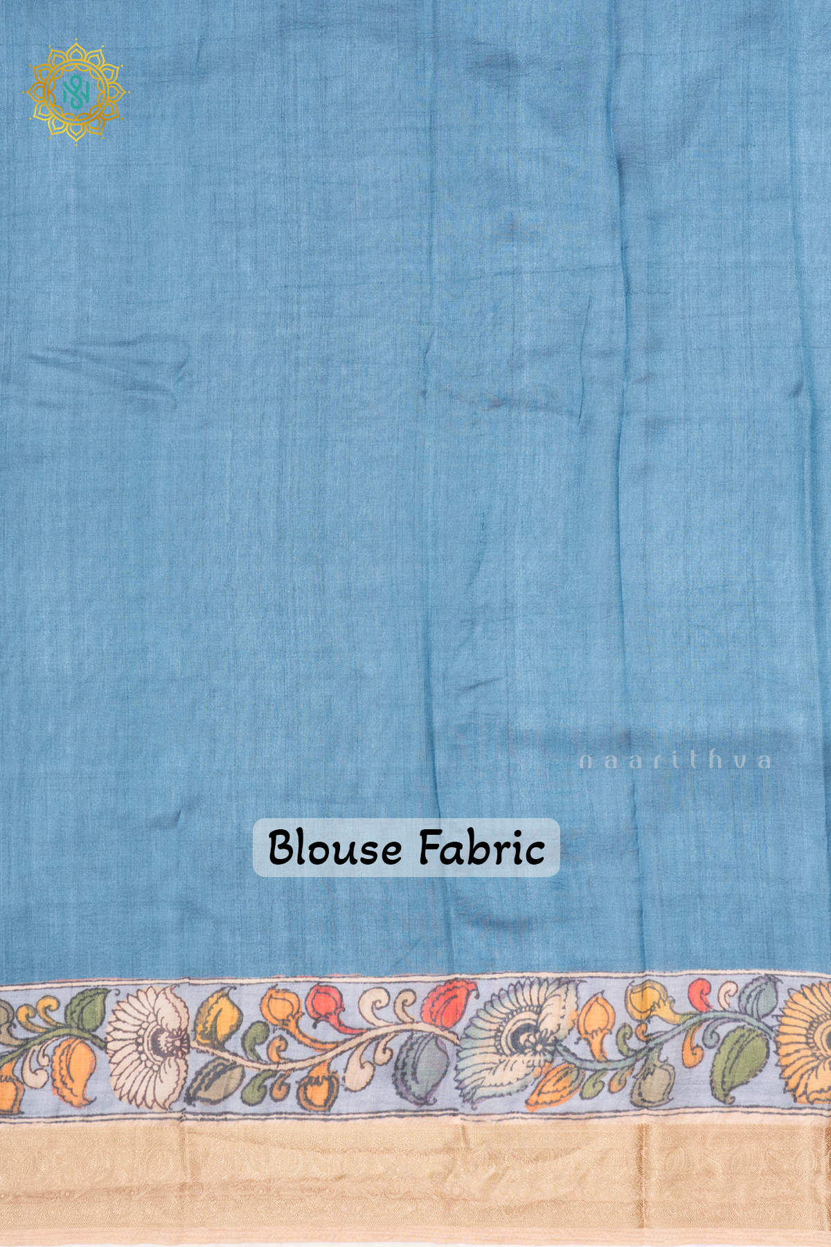 LIGHT PINK WITH SKY BLUE - SEMI ORGANZA CREPE