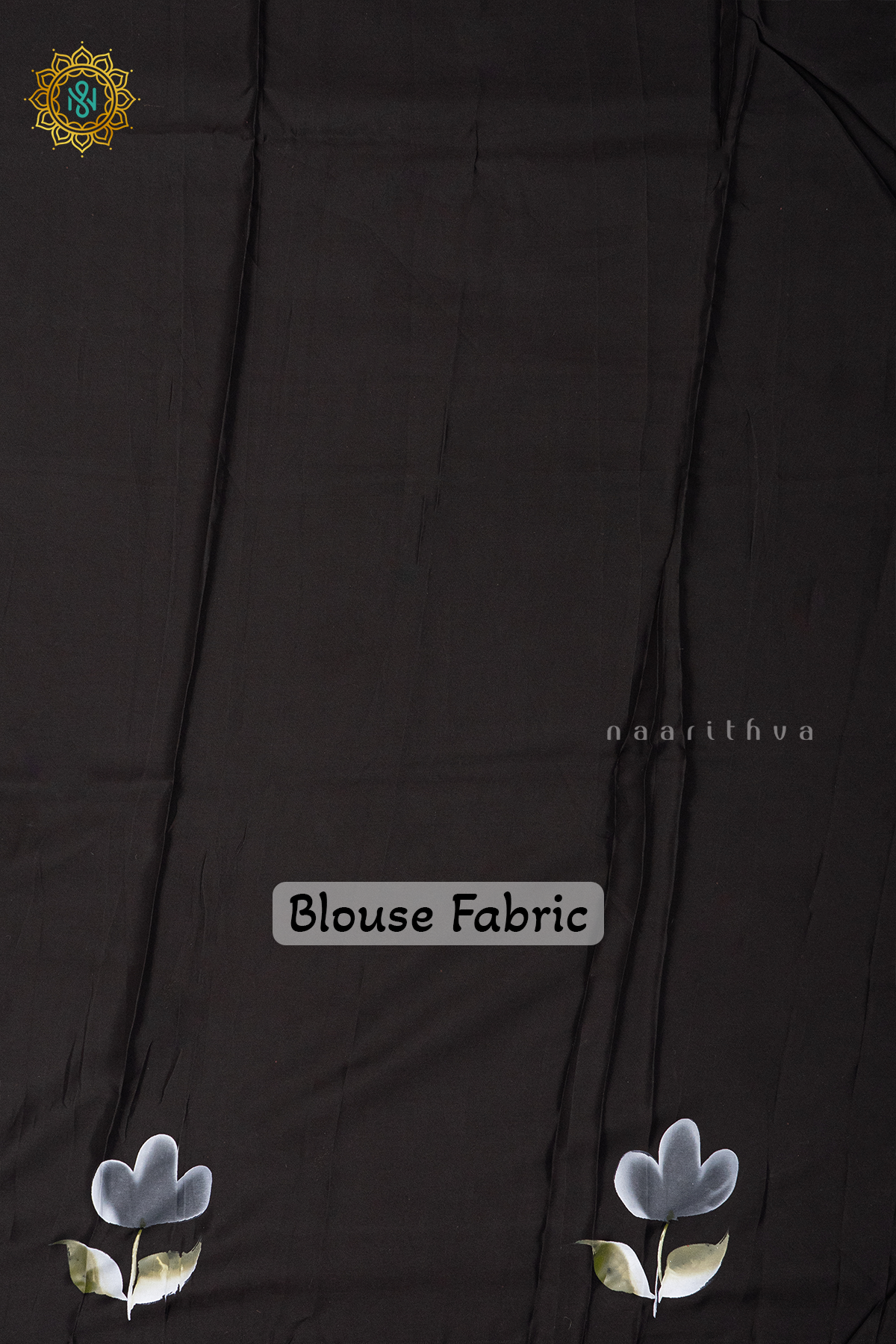 BLACK - ORGANZA HAND PAINTED