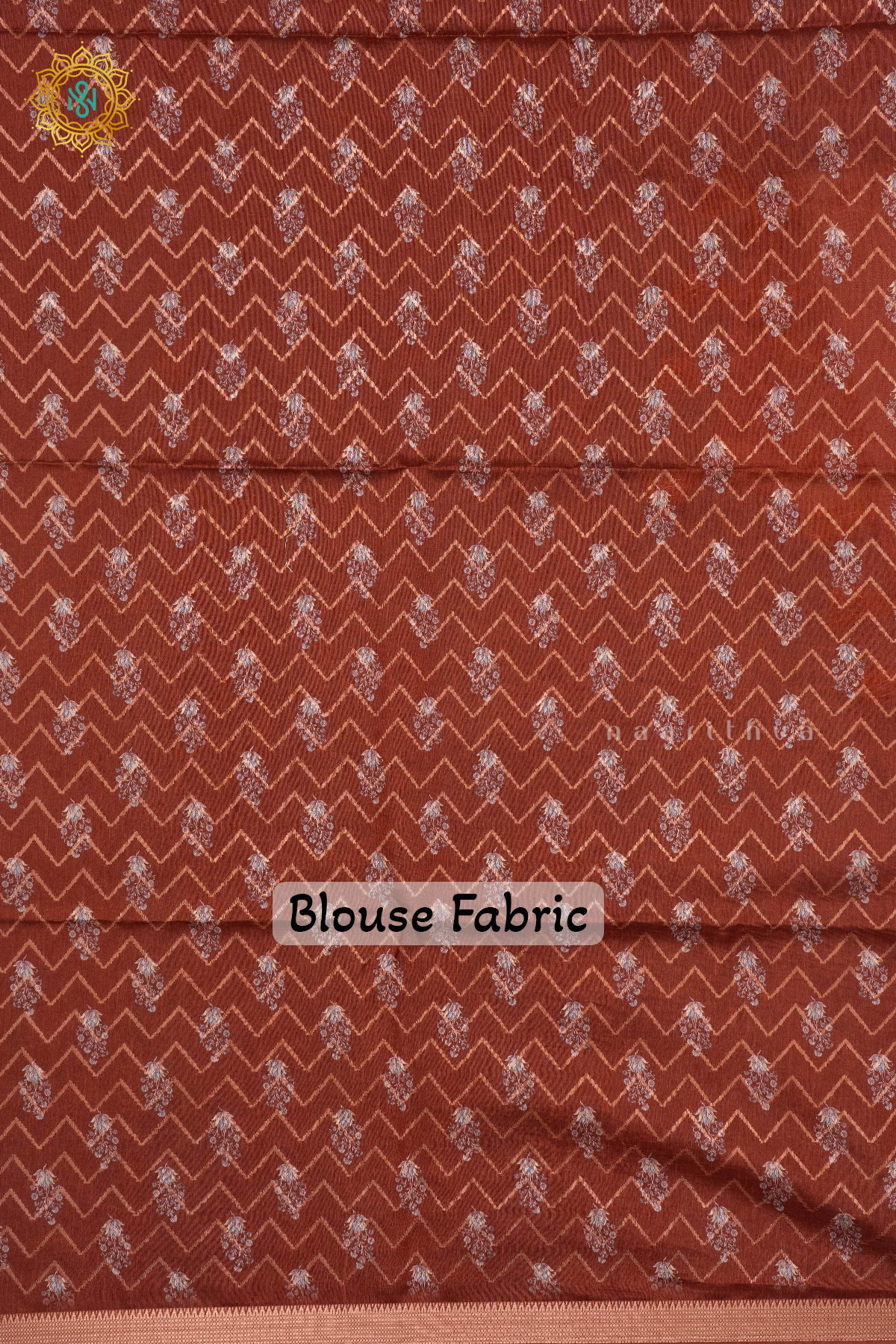 OFF WHITE WITH RUST ORANGE - SEMI TUSSAR