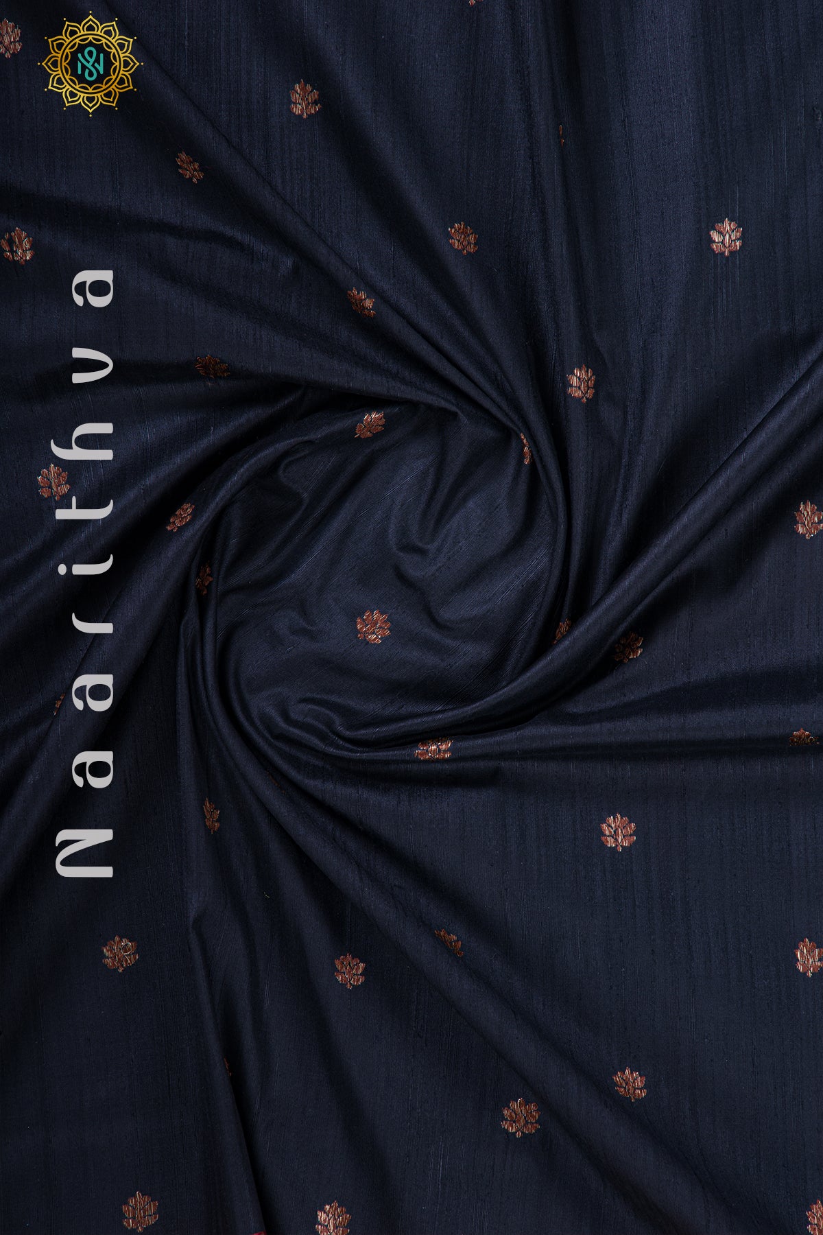 BLACK WITH RED - PURE RAW SILK
