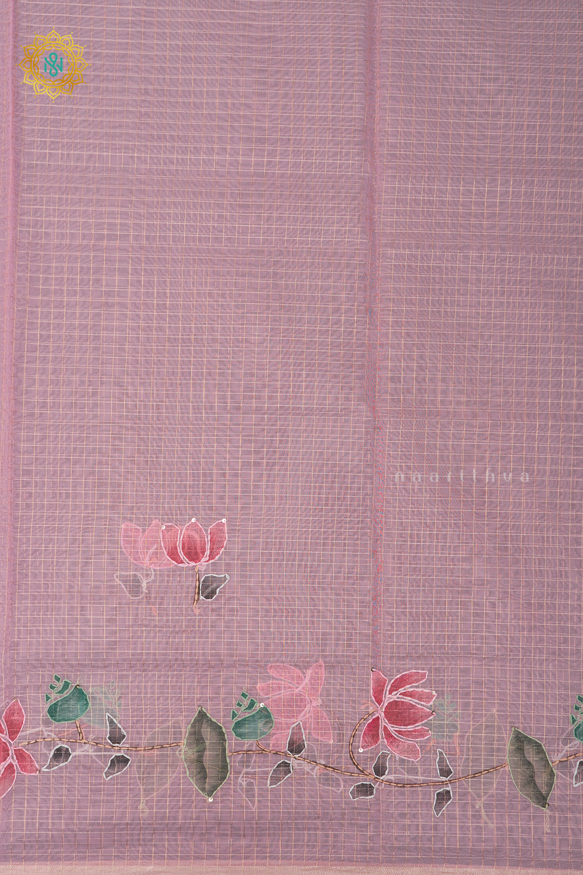 LIGHT PINK - ORGANZA WITH KATHA WORK