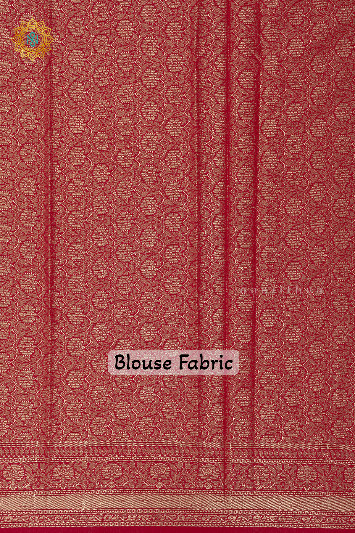 TEAL BLUE WITH RED - JUTE COTTON