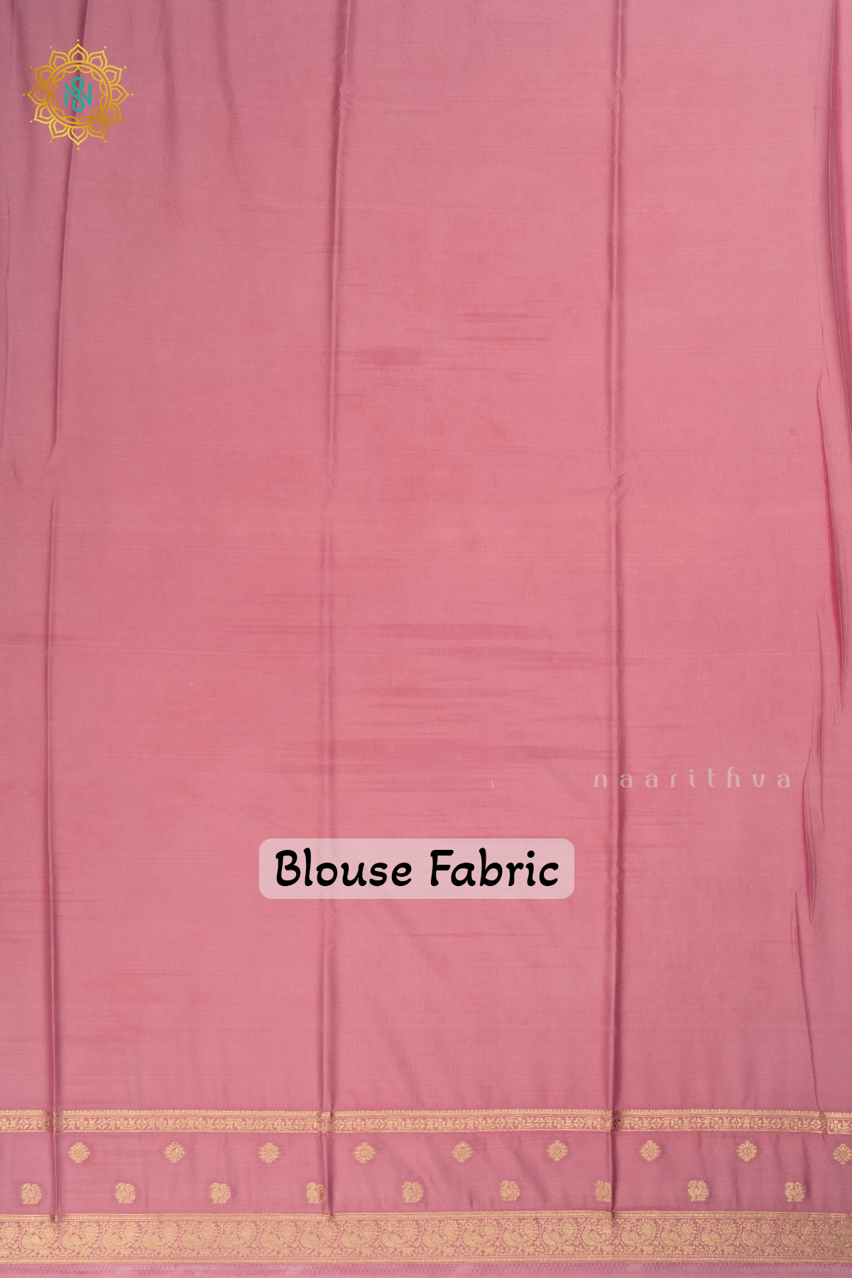 Brown with light Pink Semi Mysore Crepe Silk Saree with All-Over Zari Stripes and Zari Buttas on the Body and a Contrast Zari Border