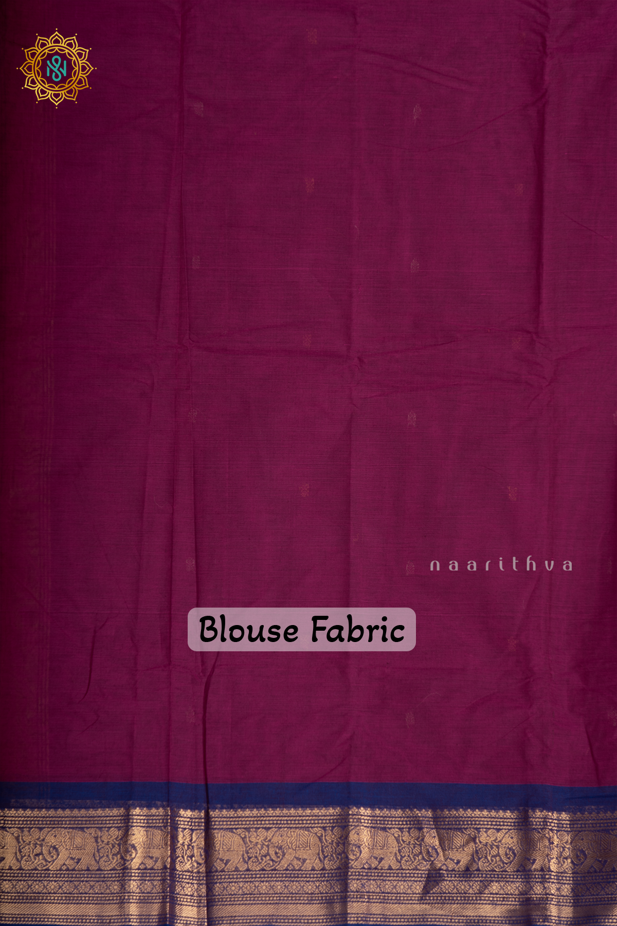 Magenta With Blue Chettinad Cotton Saree With Thread Woven Buttas & Contrast Border
