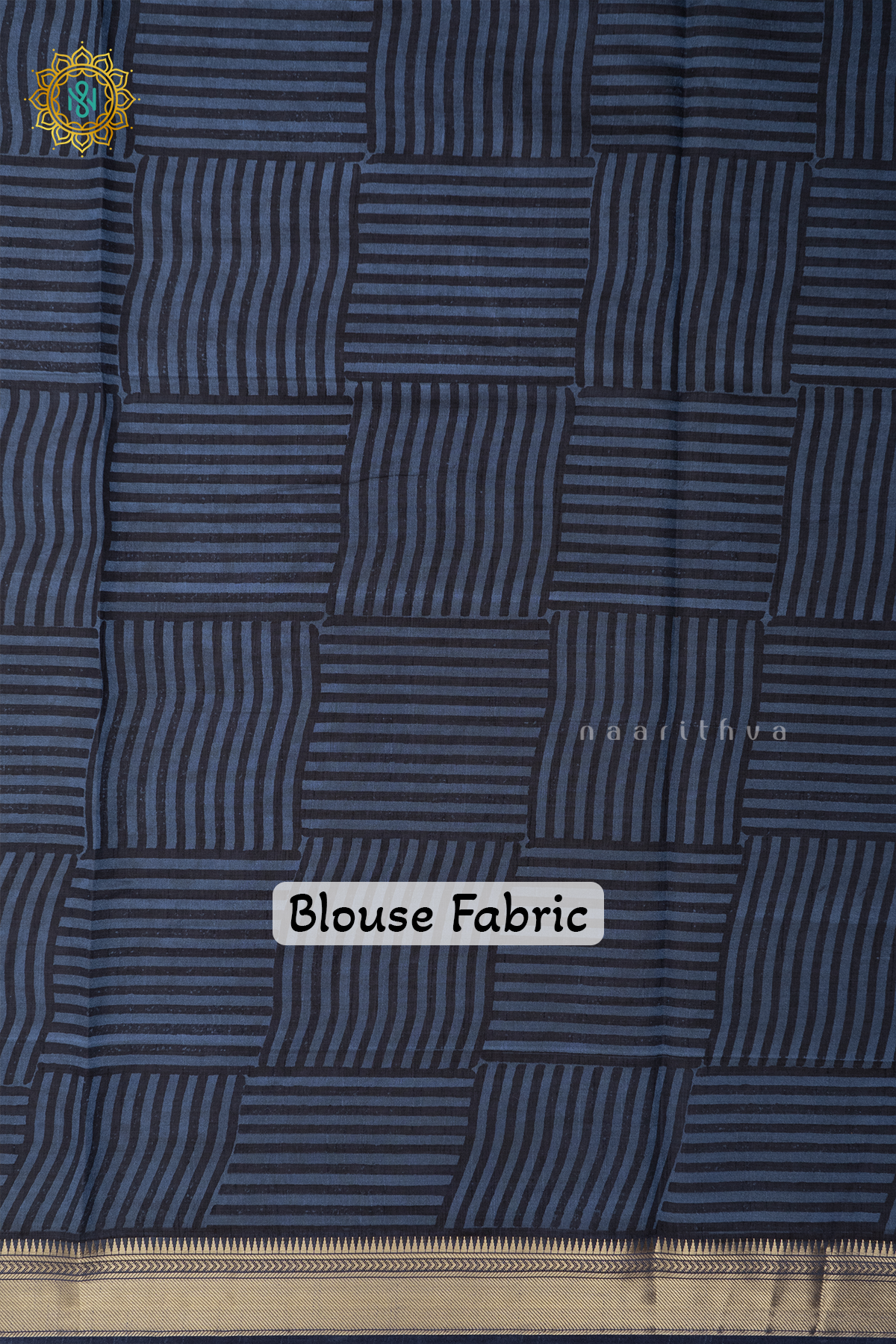 WHITE WITH BLUE - CHANDERI SILK COTTON