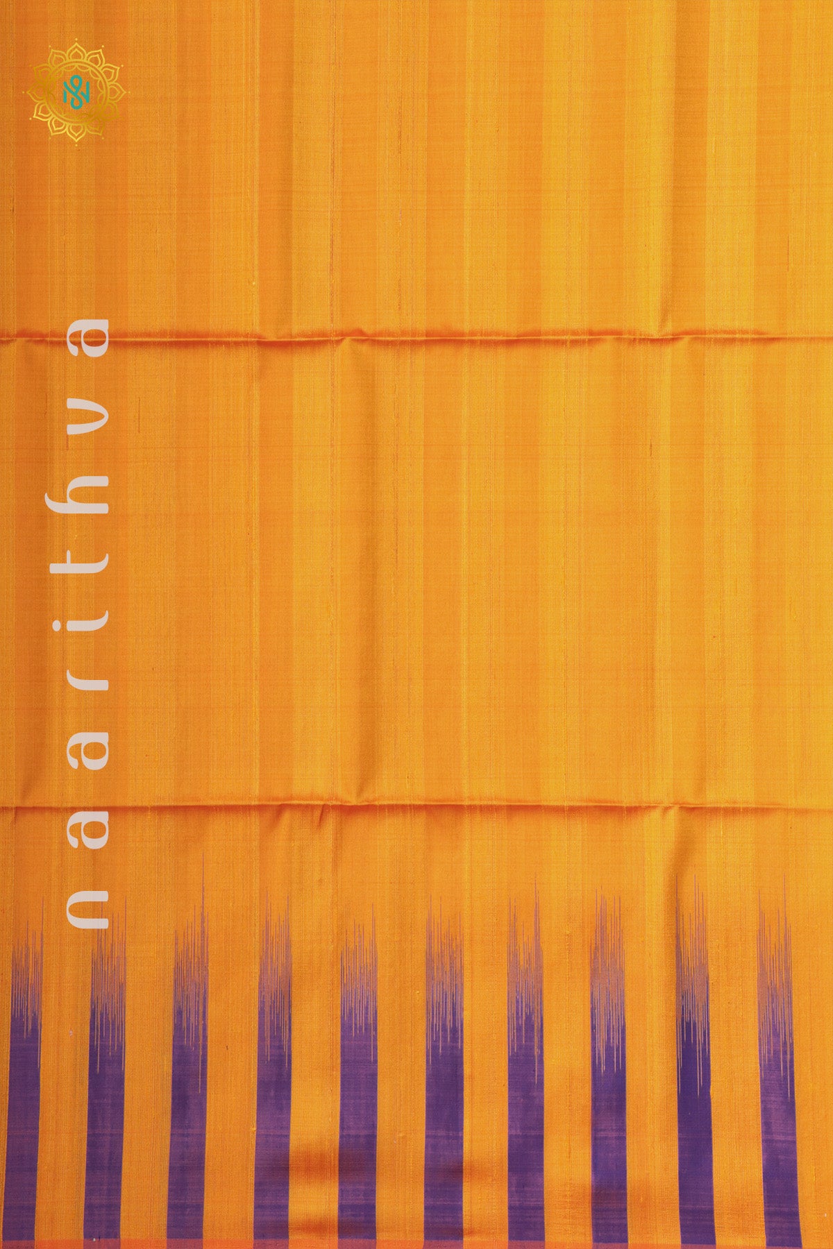 YELLOW WITH DUAL SHADE OF PURPLE - PURE KANJIVARAM SOFT SILK