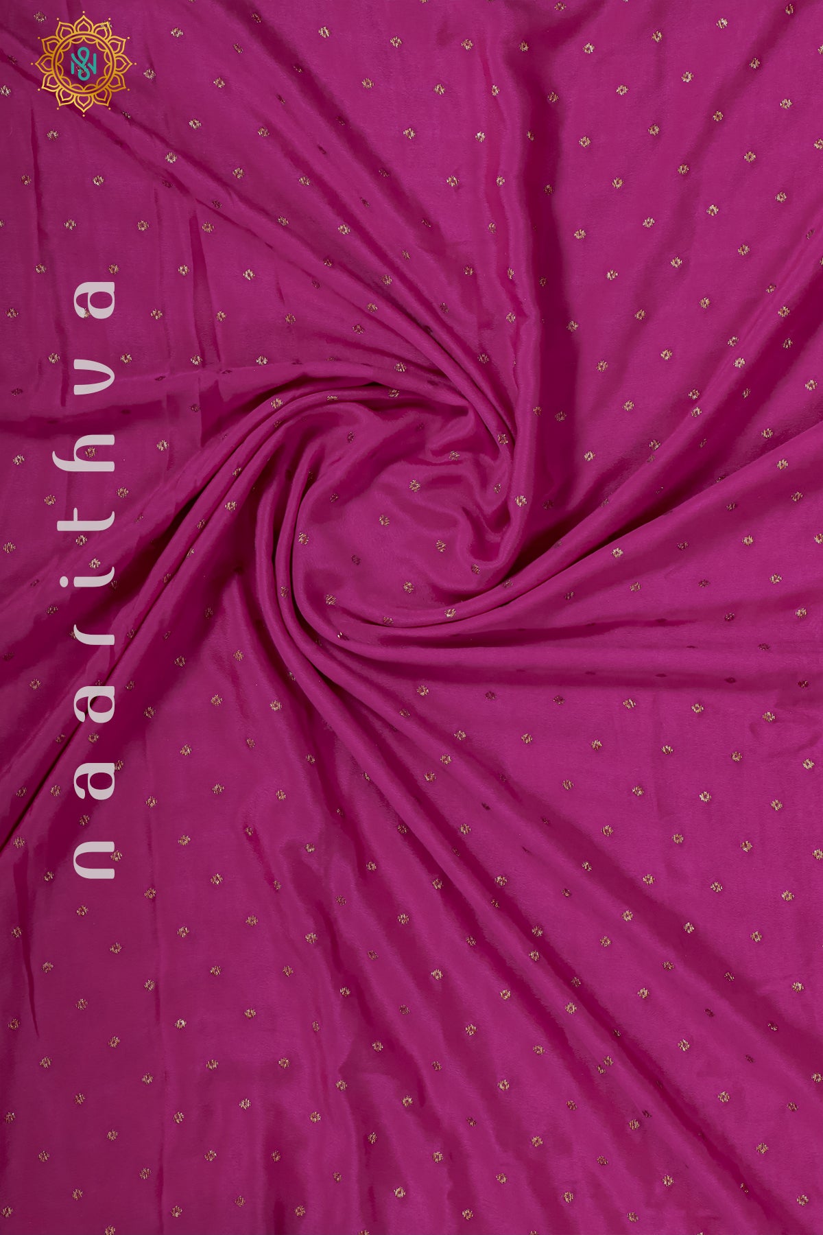 PINK WITH GREEN - PURE BANARASI CREPE SILK