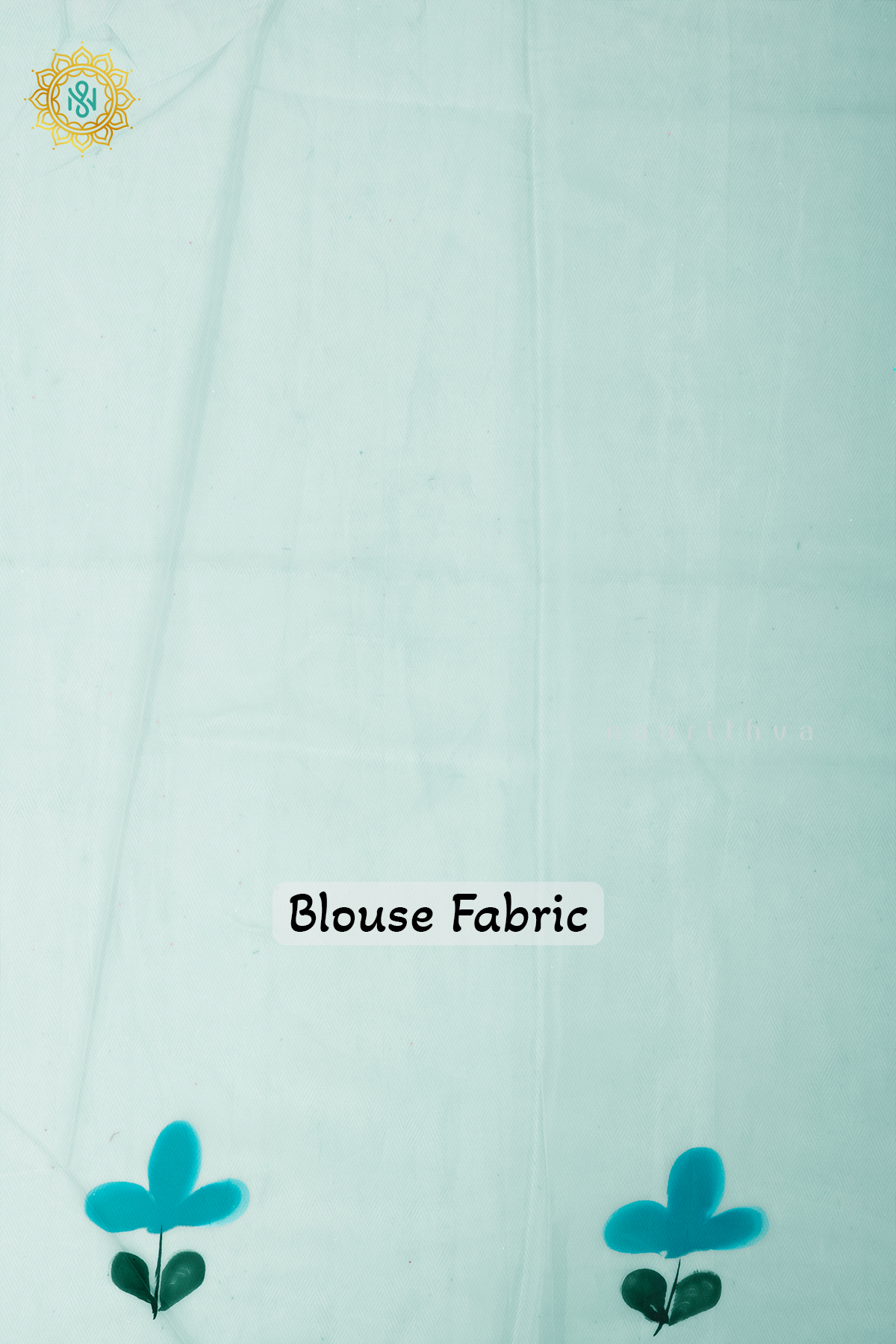 AQUA BLUE - ORGANZA HAND PAINTED