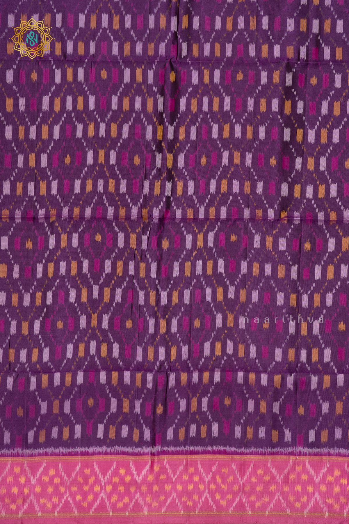 PURPLE WITH LIGHT PINK - PURE KANJIVARAM IKAT SOFT SILK