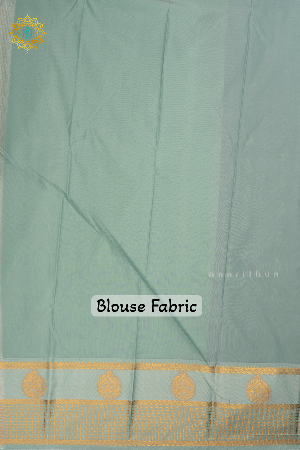 Royal Blue With Aqua Green Semi Kanchi Saree With Zari Buttas All Over And Contrast Zari Border