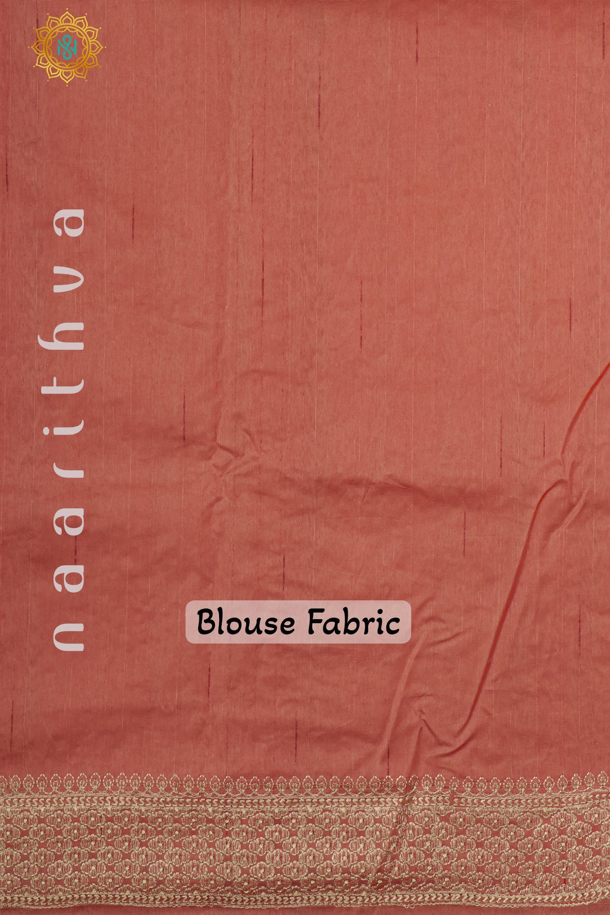 PEACH - SEMI TUSSAR SILK WITH EMBROIDERY
