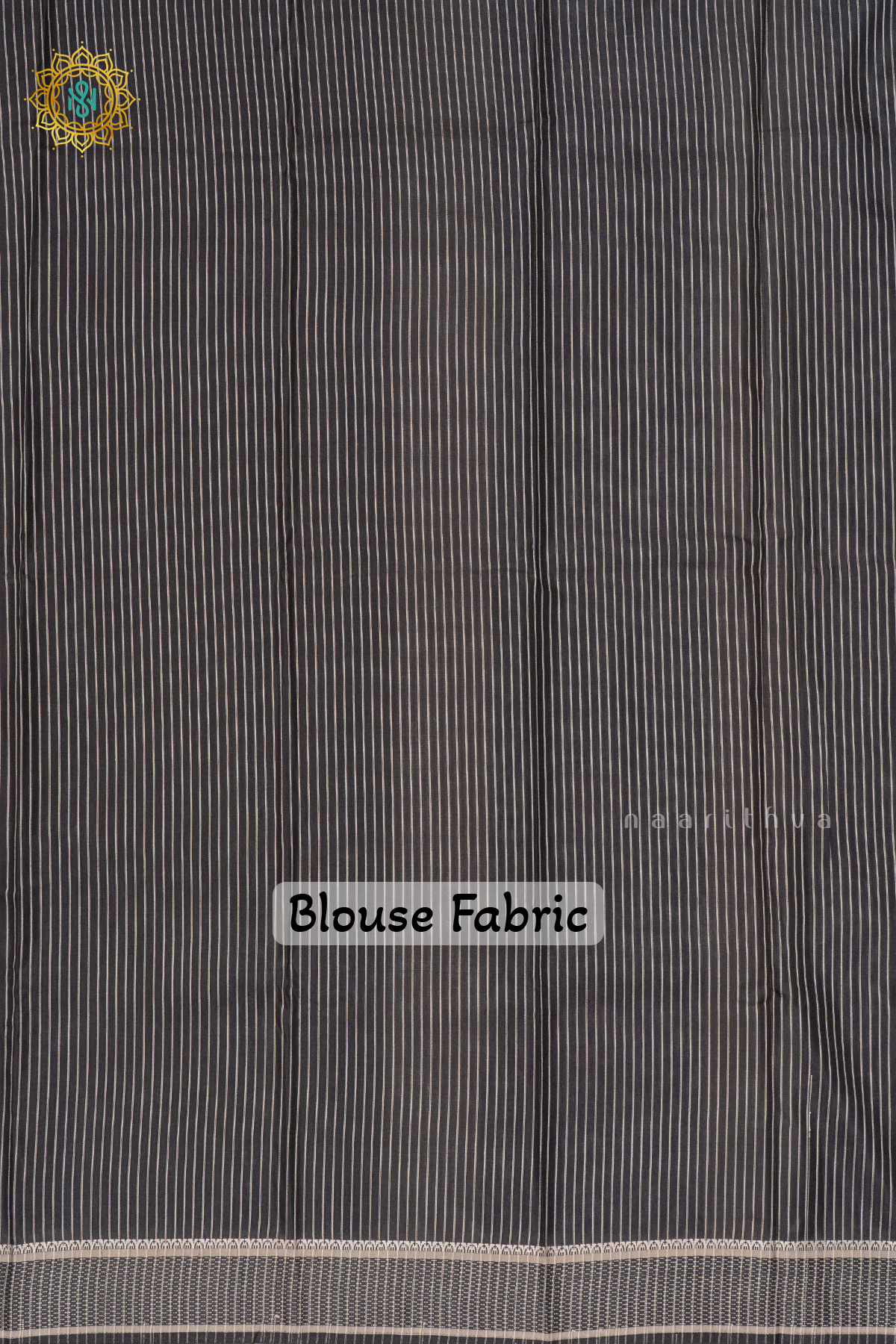 BLACK WITH OFF WHITE - SEMI TUSSAR SILK