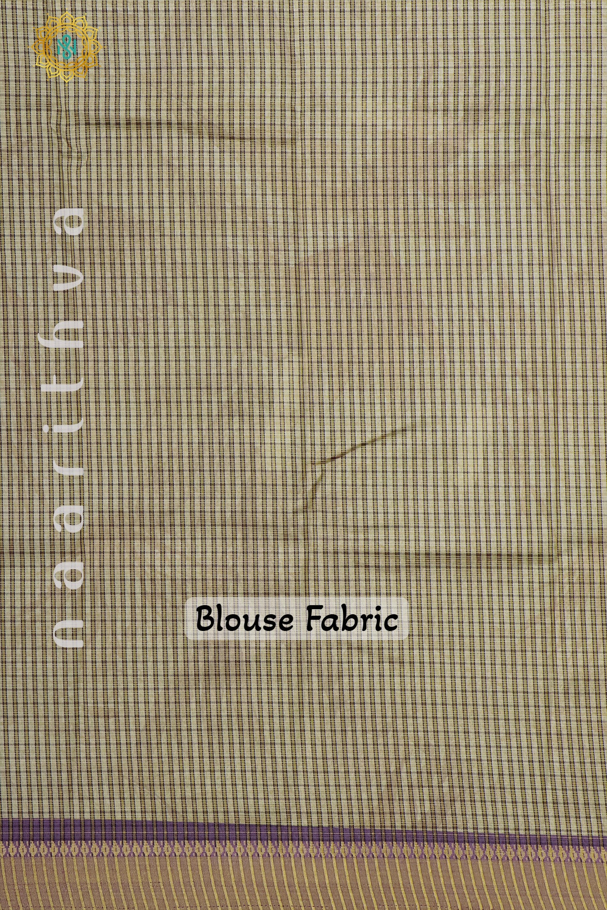 BIEGE WITH LAVENDER -  CHANDERI SILK COTTON