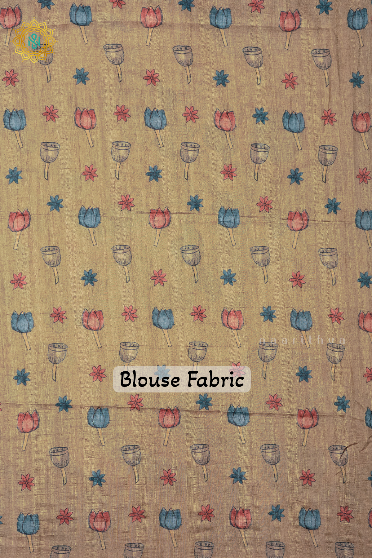 Blue With Olive Green Semi Gicha Tussar Saree