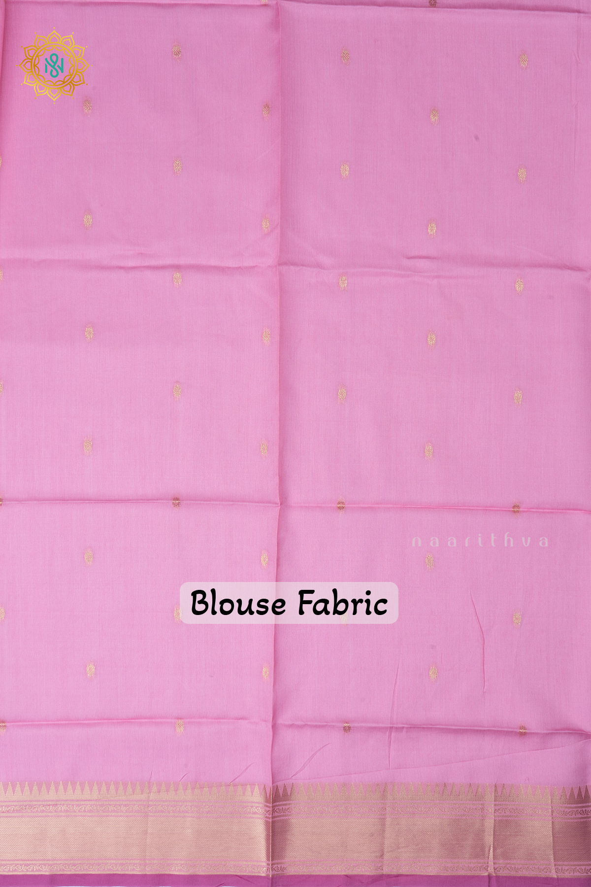 Light Pink Semi Tussar Silk Saree Zari Buttas On The Body With Paithani Border & Pallu