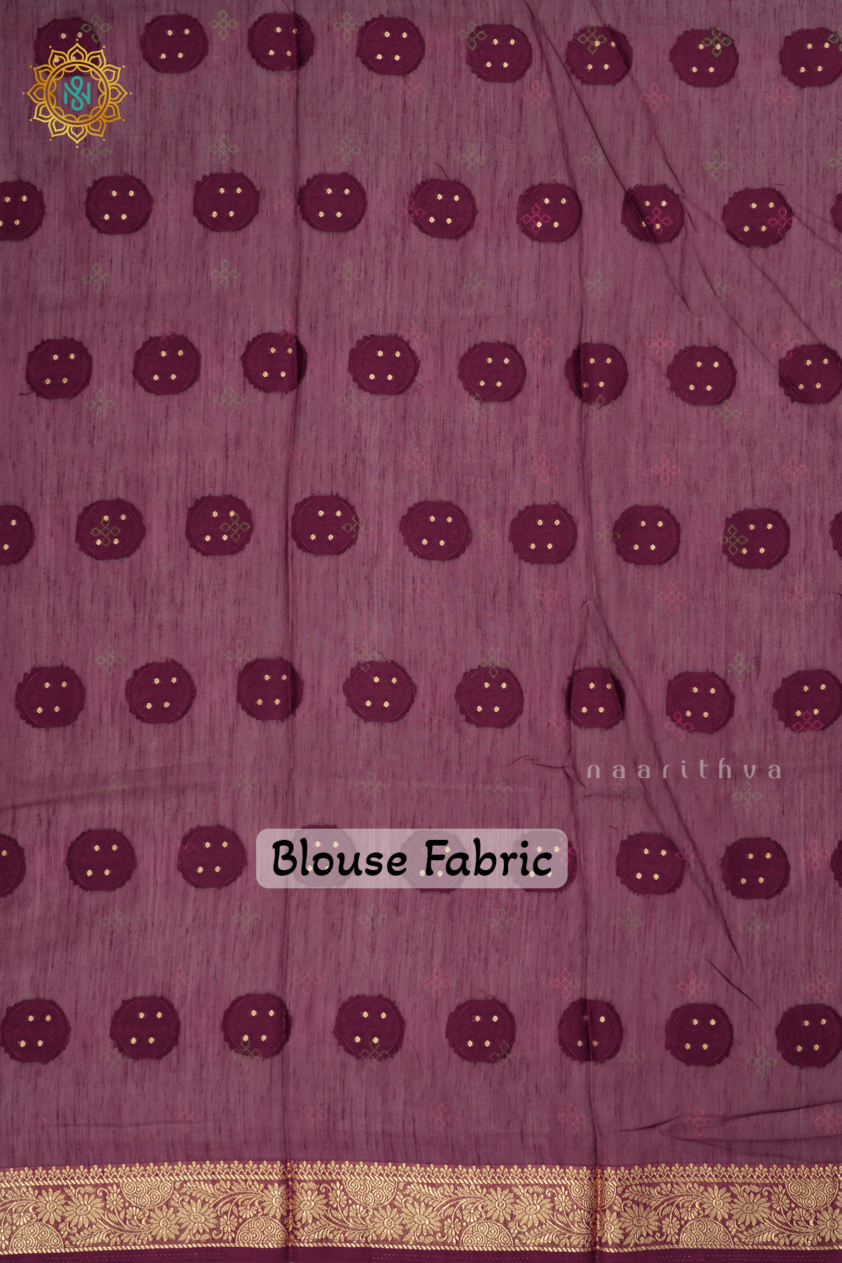Wine Semi Georgette Saree With Printed Body And Zari Border