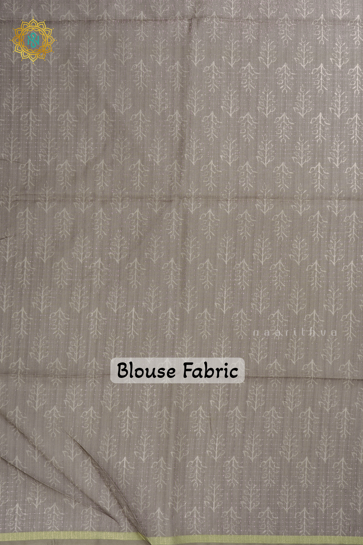 Beige With Grey Semi Tussar Silk Saree With Printed Body And Tissue Border