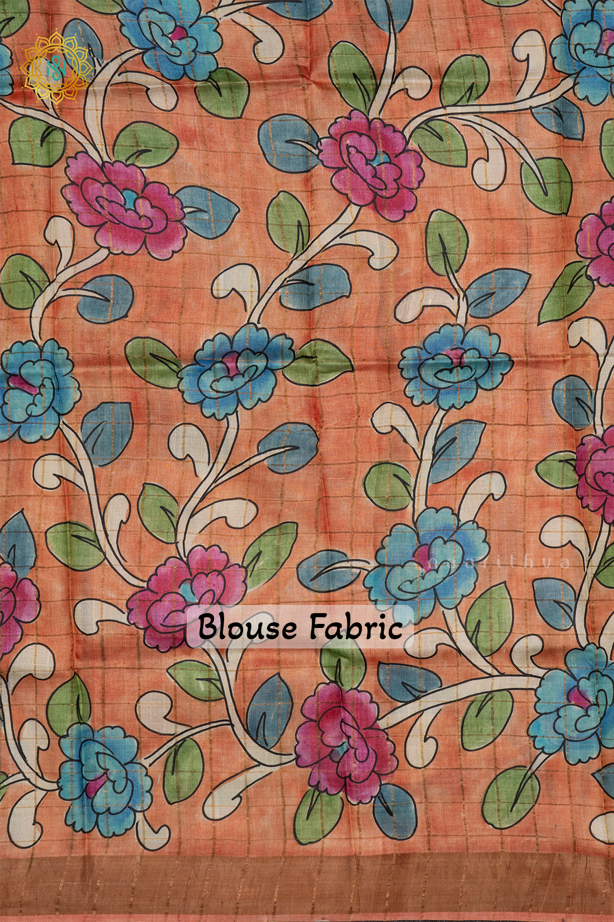 BEIGE WITH PEACH - PURE TUSSAR SILK