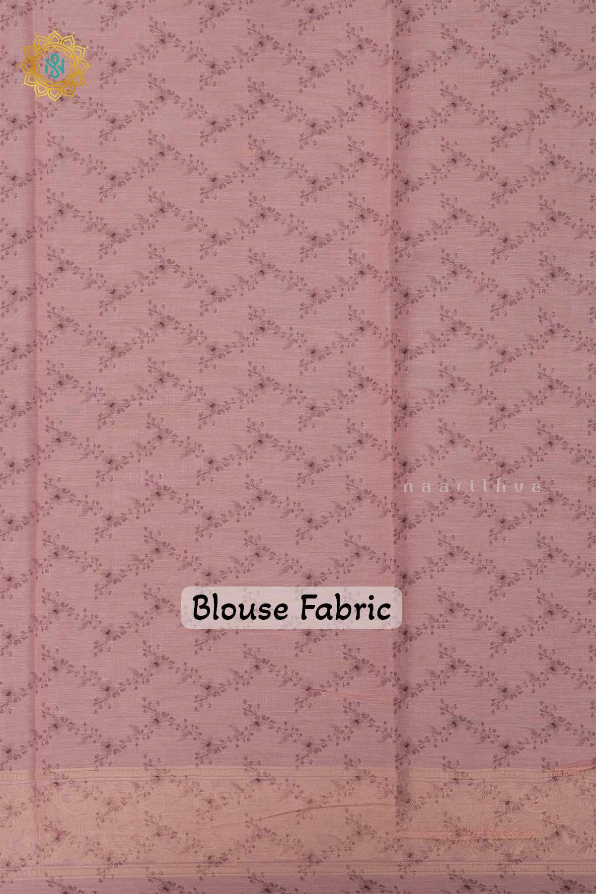 WHITE WITH PEACH - SEMI CREPE SILK