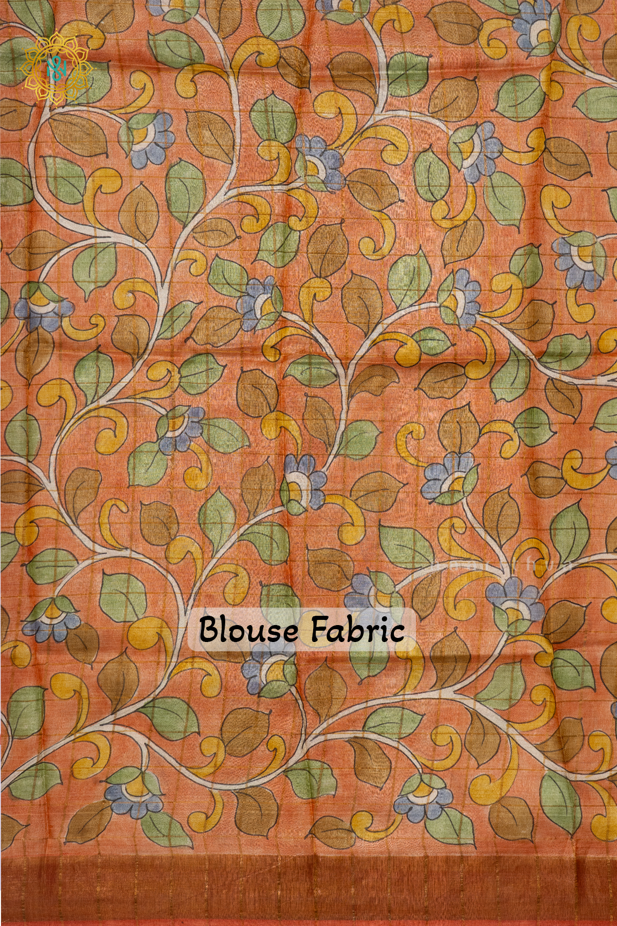 YELLOW WITH DARK PEACH - PURE TUSSAR SILK