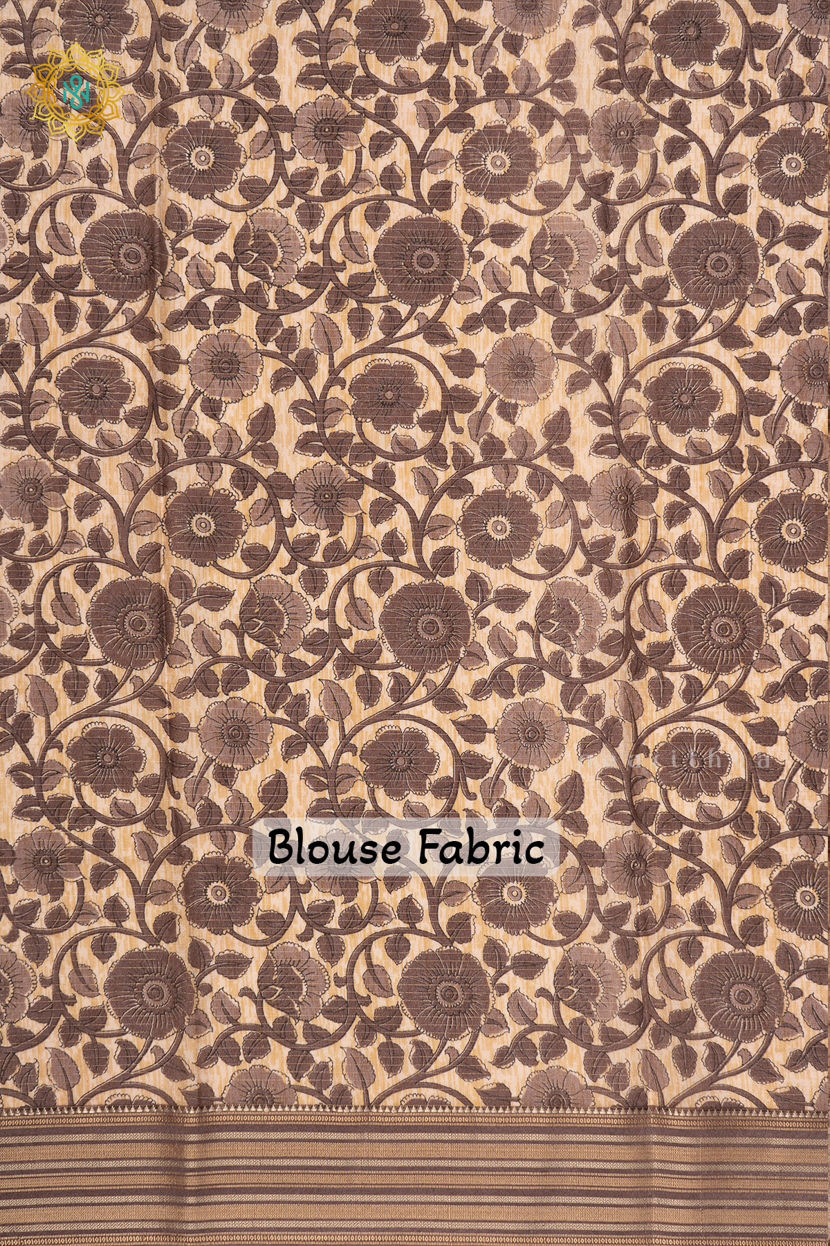 PURPLE WITH BEIGE - SEMI CREPE SILK