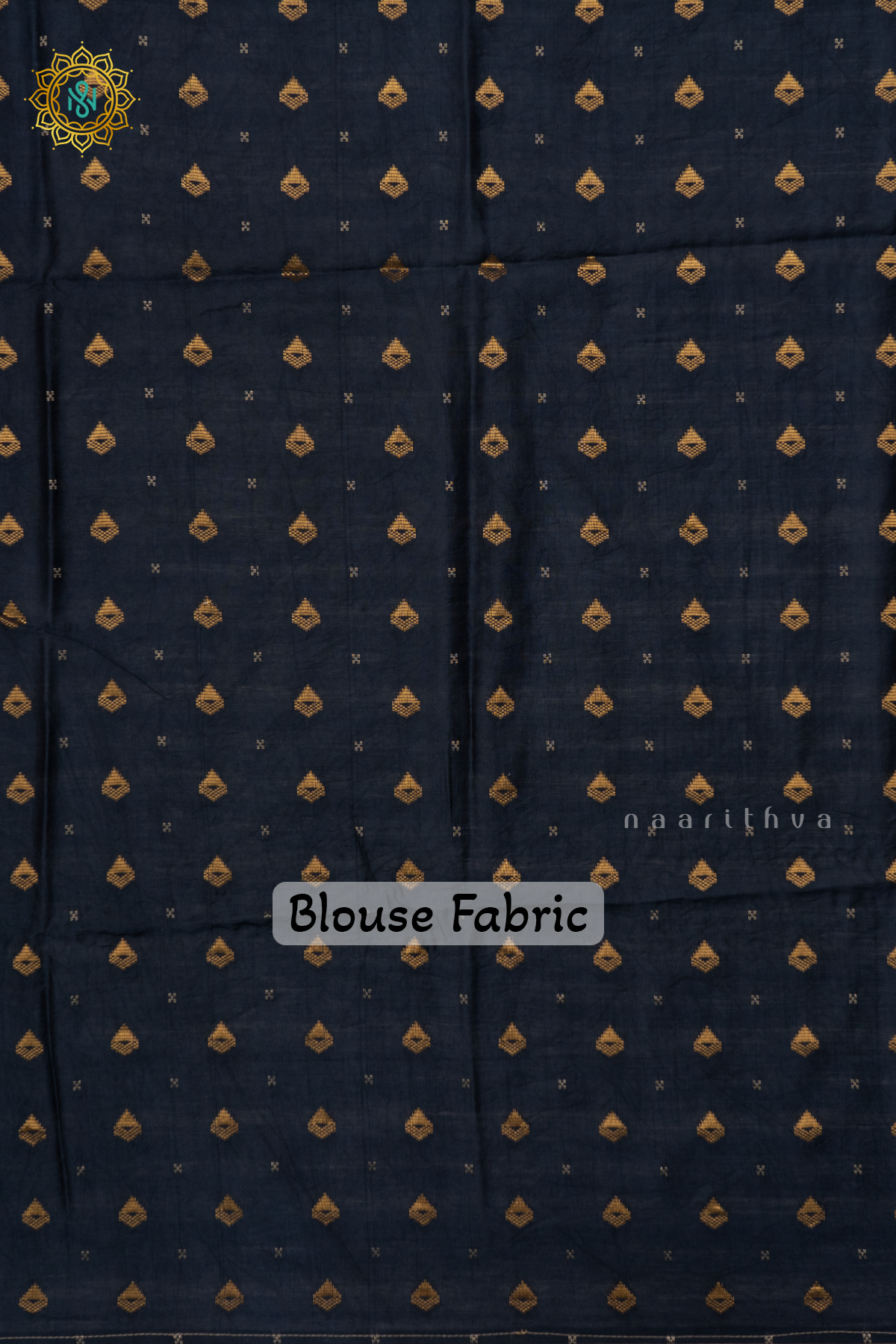 AQUA BLUE WITH PEACOCK BLUE - SEMI CREPE SILK