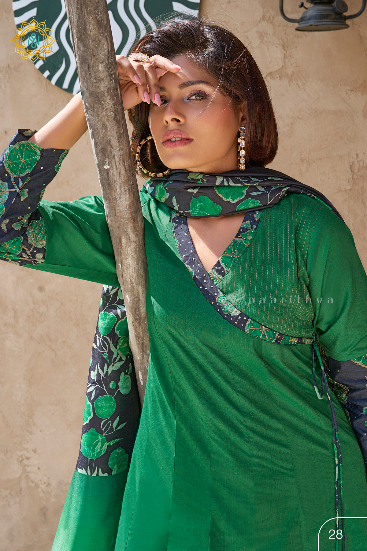 GREEN - COTTON 3PC SALWAR SUIT WITH TOP, BOTTOM & DUPATTA