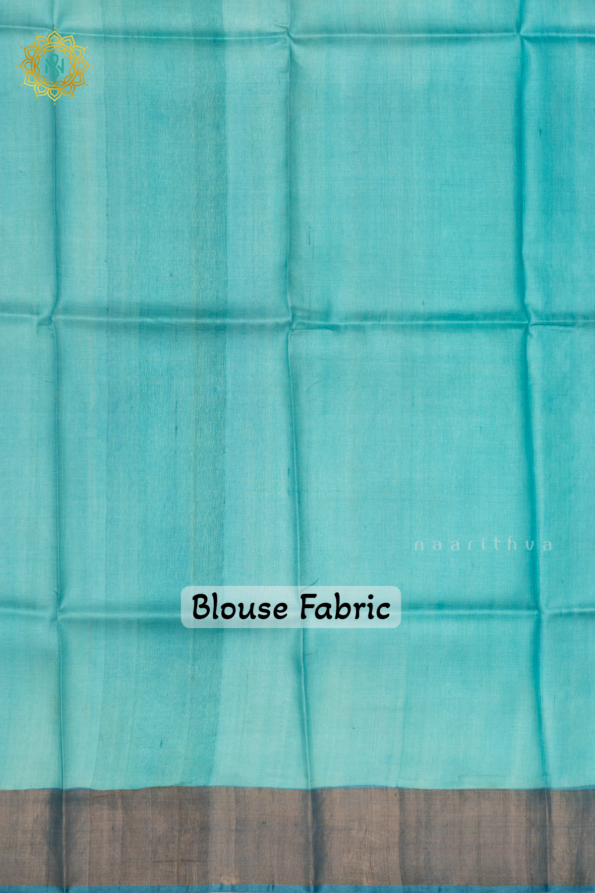 AQUA BLUE WITH SKY BLUE - PURE TUSSAR SILK