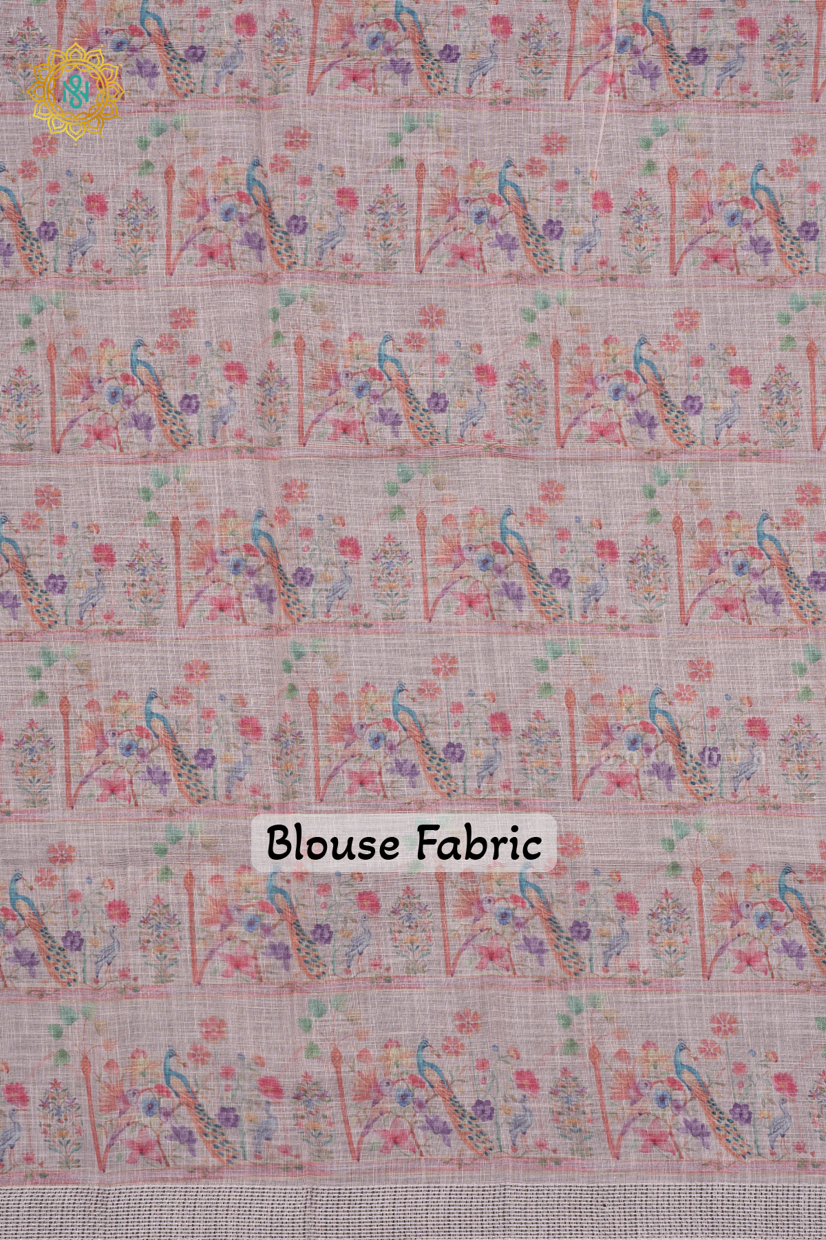 GREEN WITH PEACH - LINEN BY COTTON