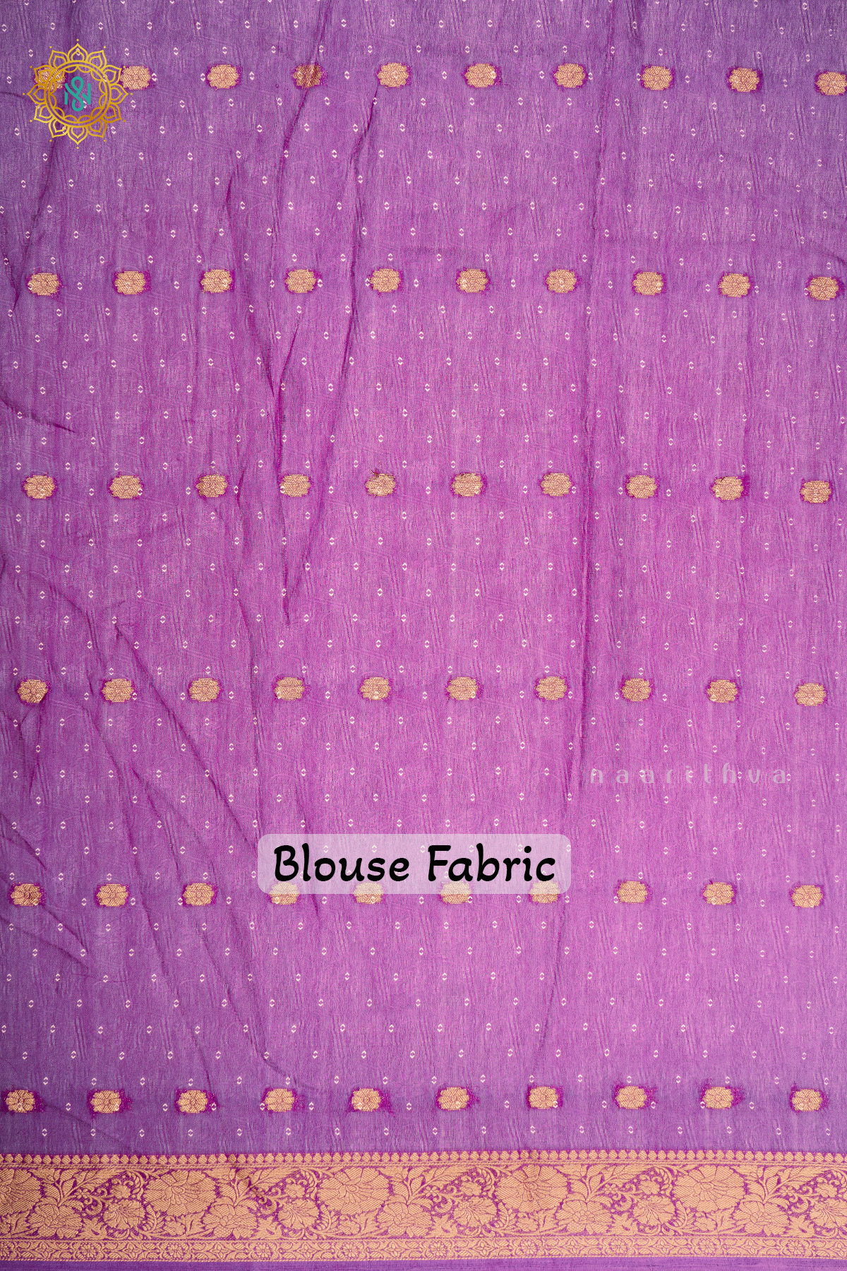 Light Purple Semi Georgette Saree With Zari Buttas & Printed Body With Zari Border