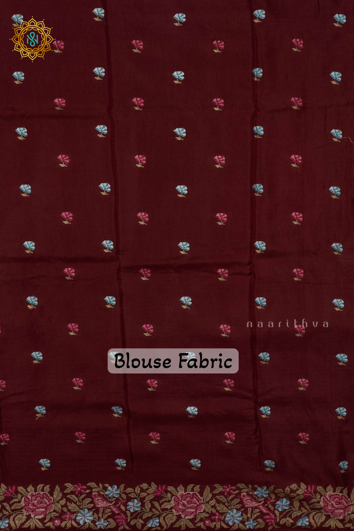 BROWN - SEMI CREPE SILK WITH EMBROIDERY