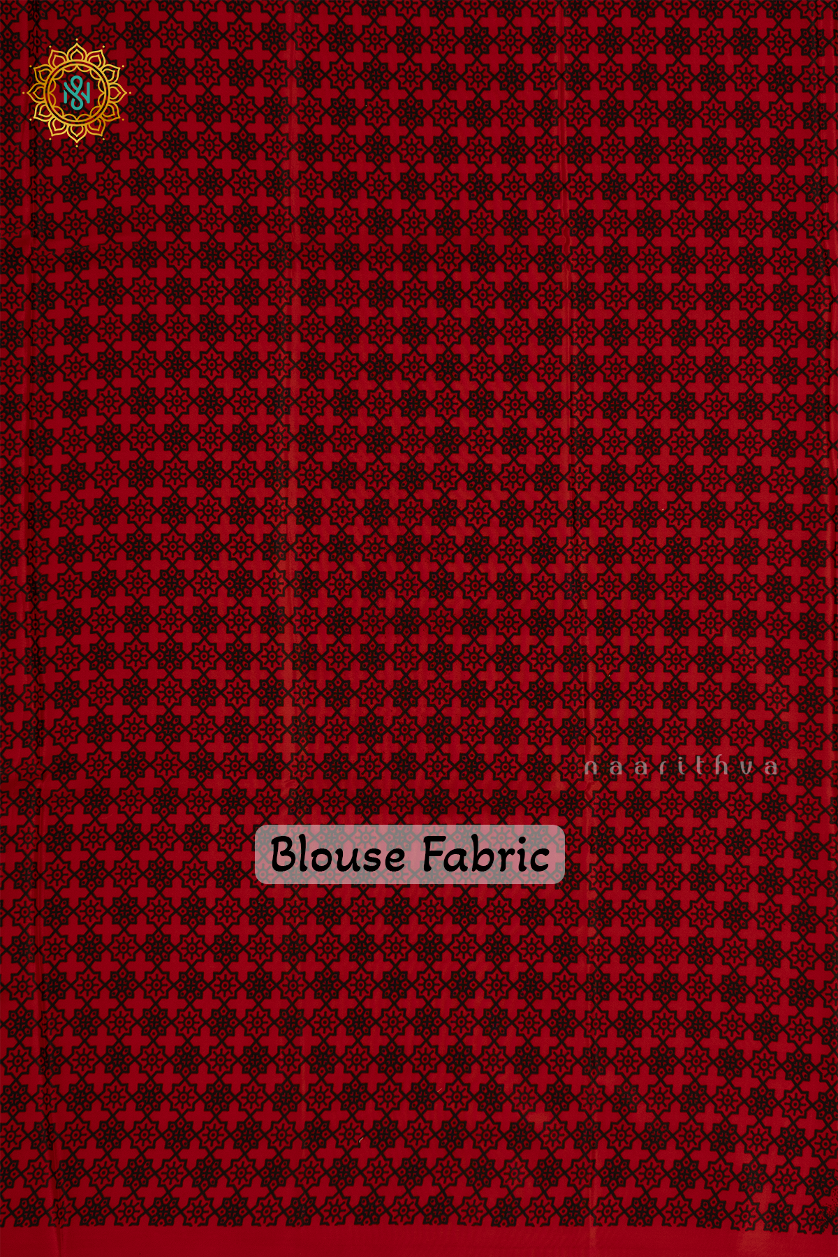 RED WITH BLACK - SATIN CREPE